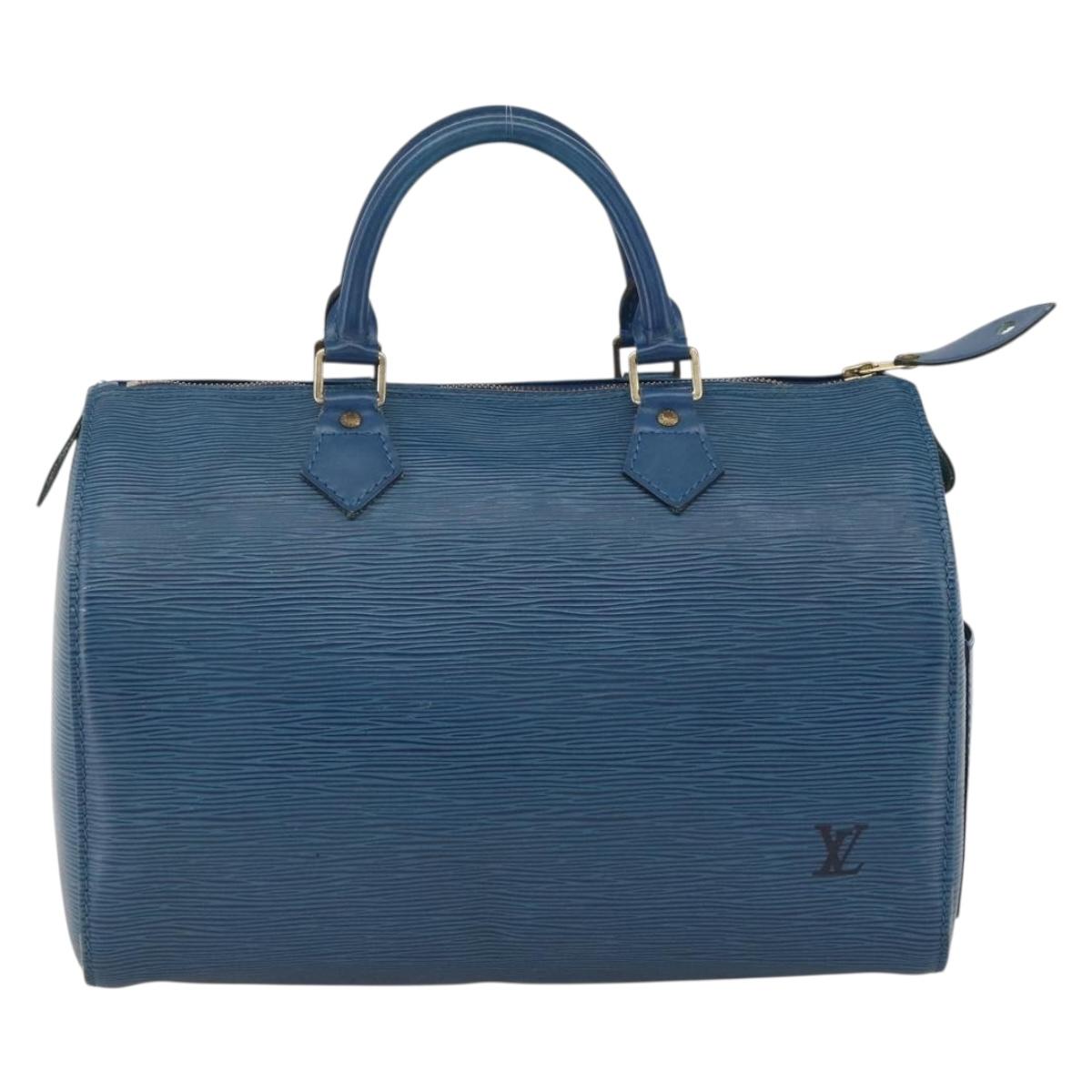 LOUIS VUITTON Epi Speedy 30 Hand Bag Toledo Blue M43005 LV Auth BSZ702A