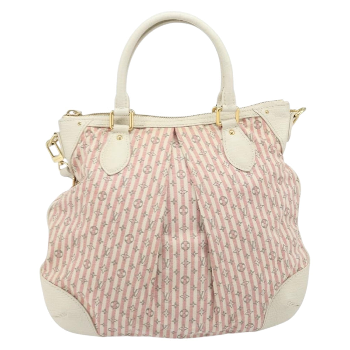 LOUIS VUITTON Mini Lin Croisette Marina PM Bag Pink White M95495 LV Auth ARZ743V