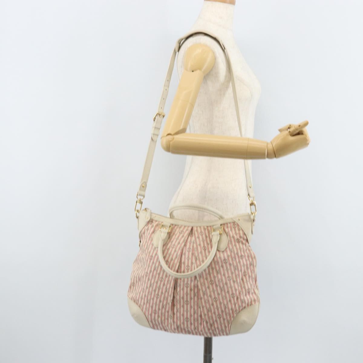 LOUIS VUITTON Mini Lin Croisette Marina PM Bag Pink White M95495 LV Auth ARZ743V