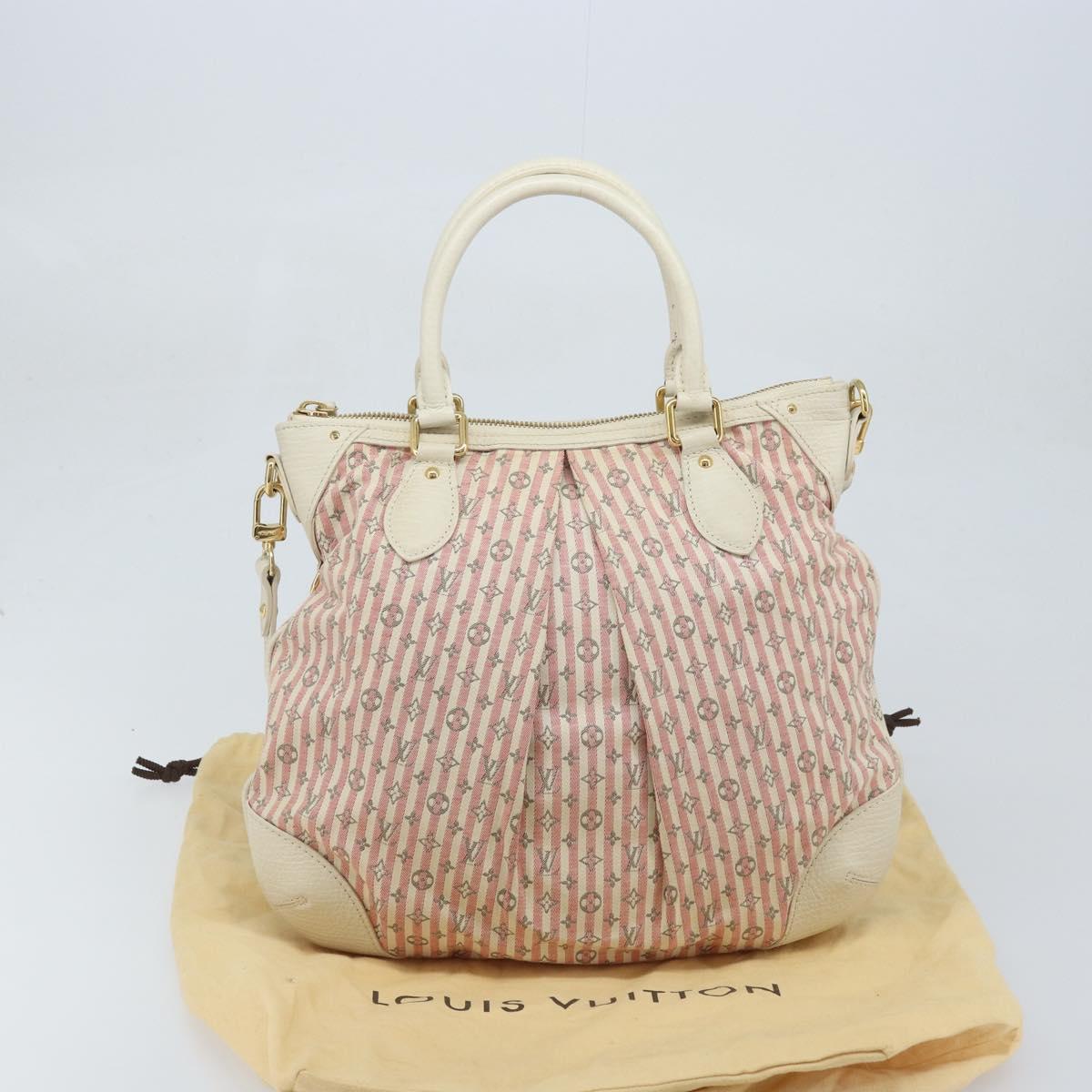 LOUIS VUITTON Mini Lin Croisette Marina PM Bag Pink White M95495 LV Auth ARZ743V