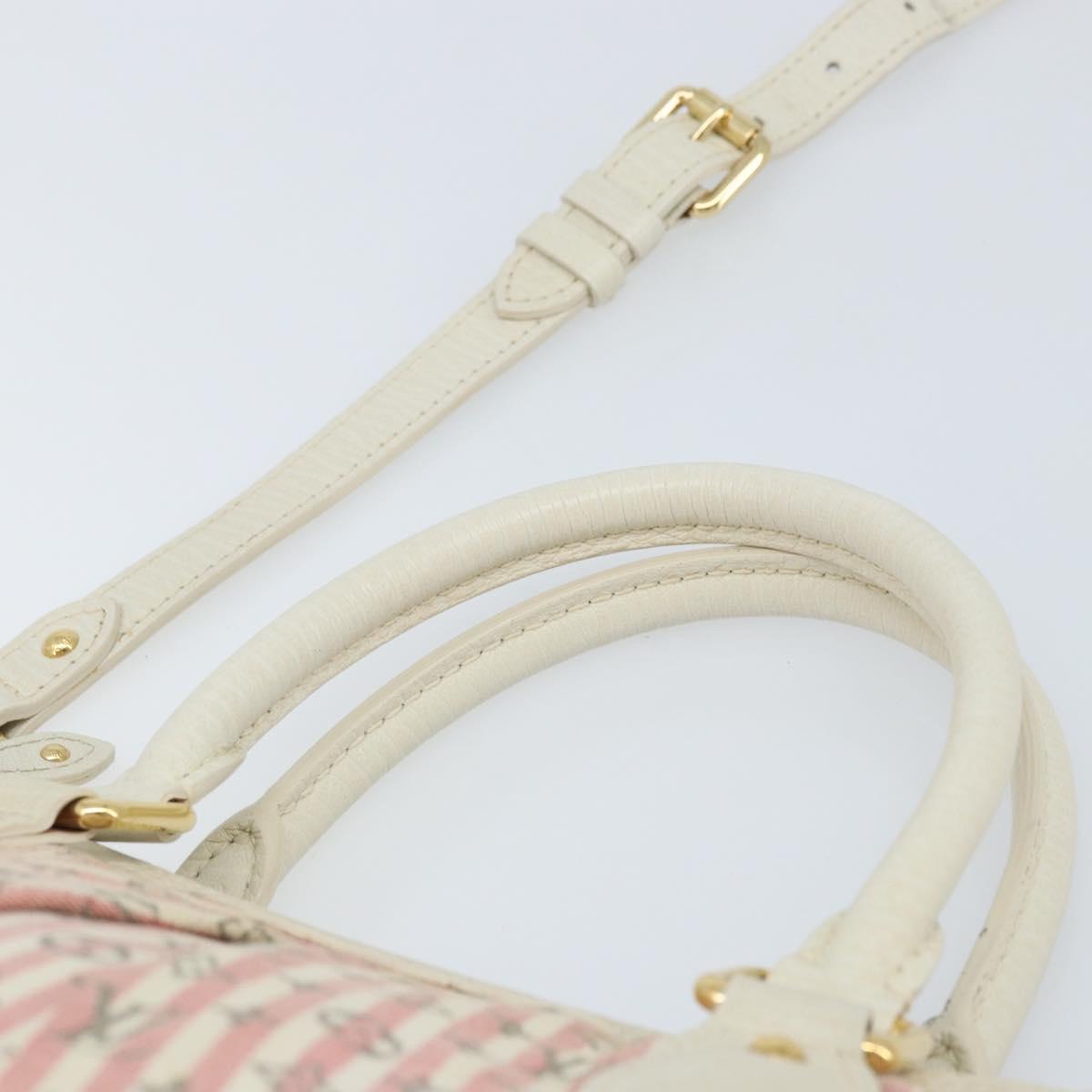 LOUIS VUITTON Mini Lin Croisette Marina PM Bag Pink White M95495 LV Auth ARZ743V