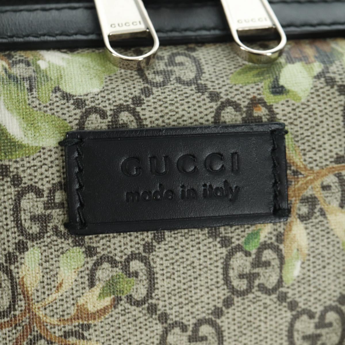 GUCCI GG Blooms GG Supreme Bag PVC 2way Beige Silver 406380 Auth ARZ752SAM