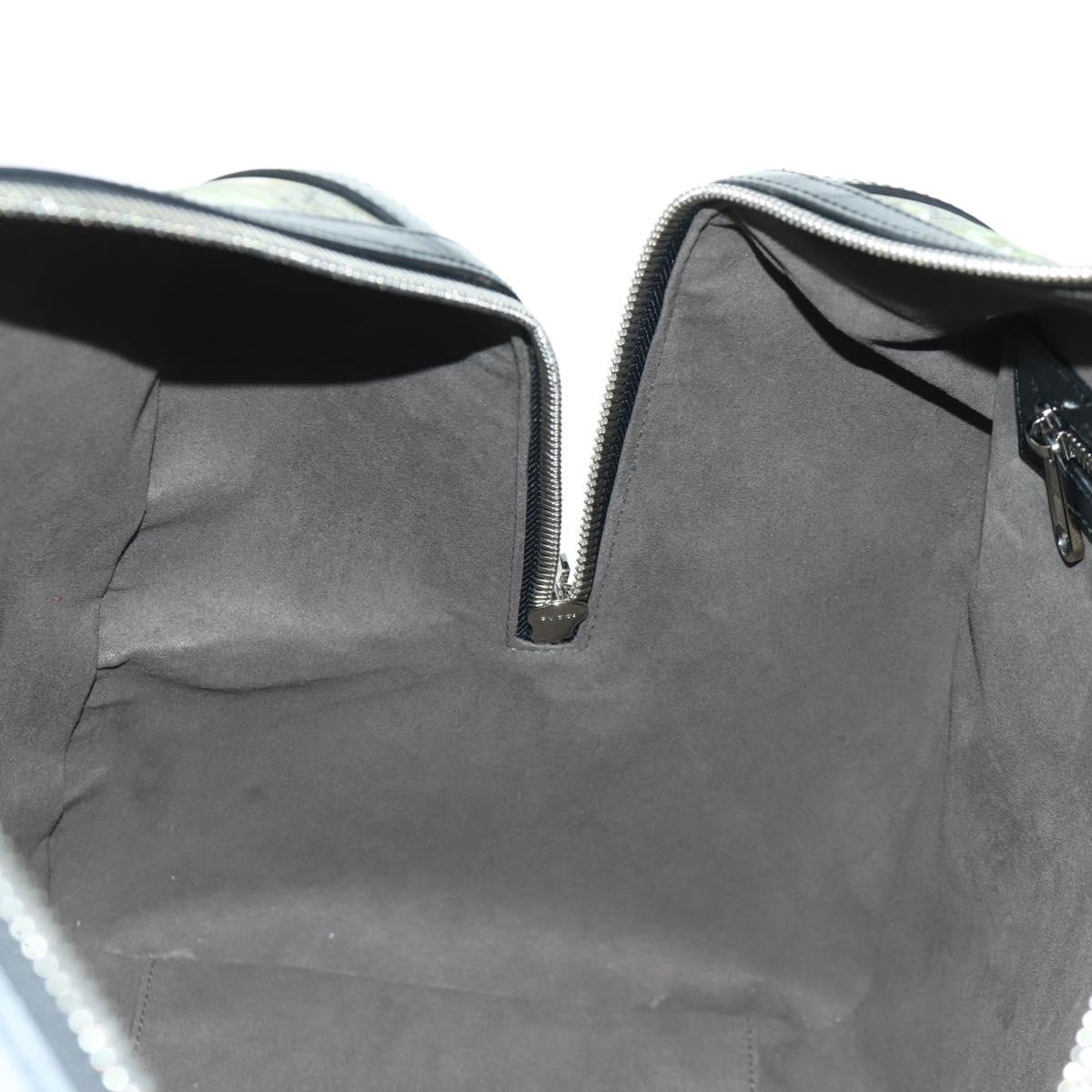 GUCCI GG Blooms GG Supreme Bag PVC 2way Beige Silver 406380 Auth ARZ752SAM