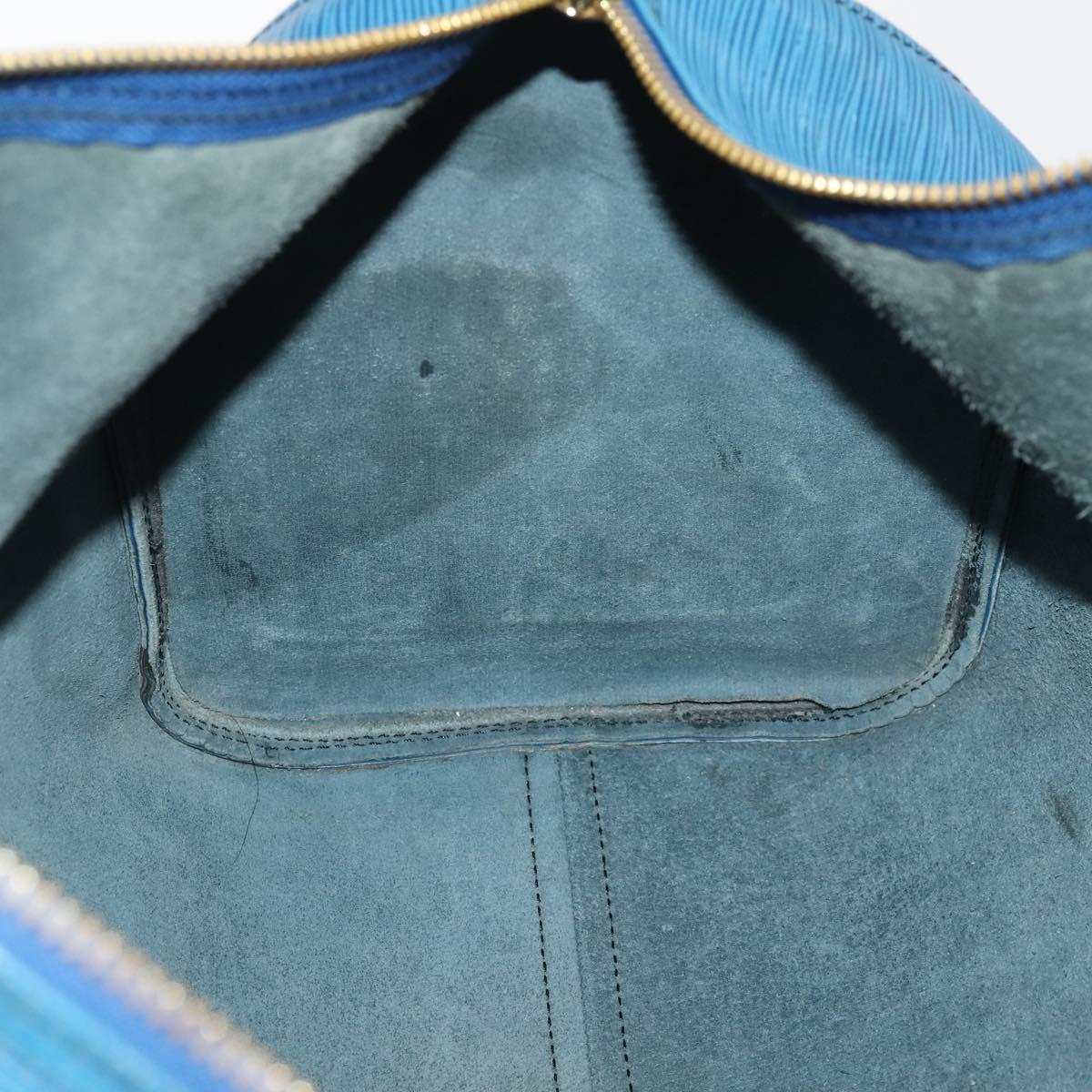 LOUIS VUITTON Epi Keepall 45 Boston Bag Blue M42975 LV Auth ARZ760