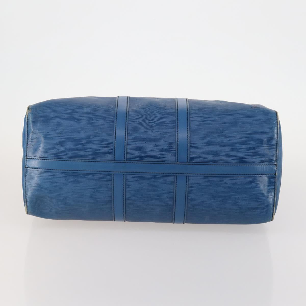 LOUIS VUITTON Epi Keepall 45 Boston Bag Blue M42975 LV Auth ARZ760