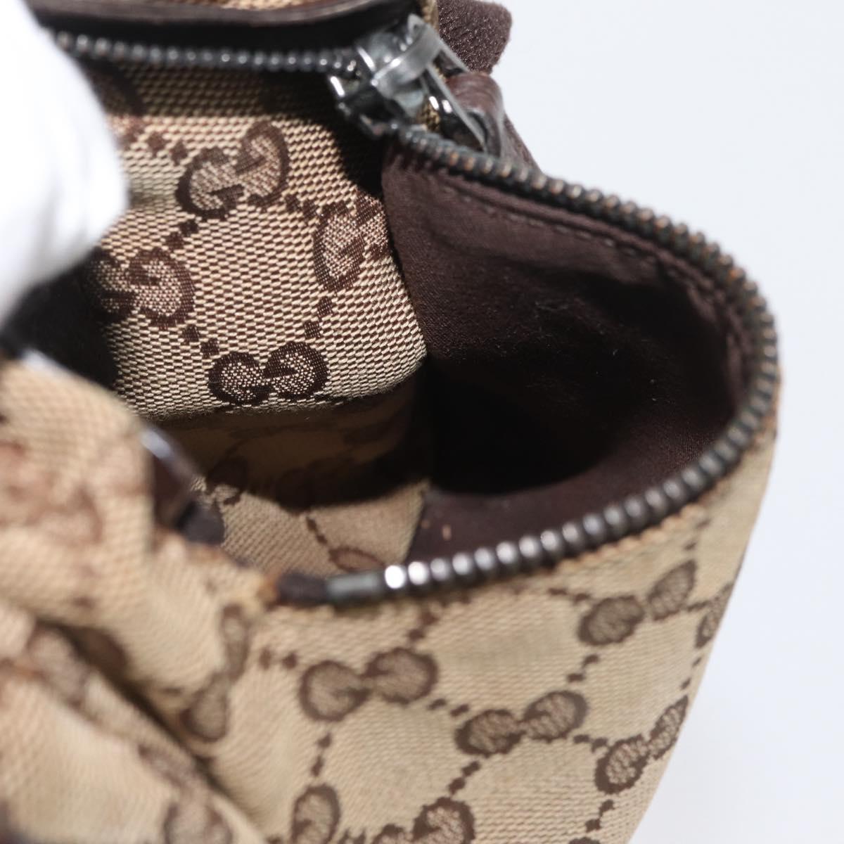 GUCCI GG Canvas Waist bag Beige Silver 28566 Auth ARZ769
