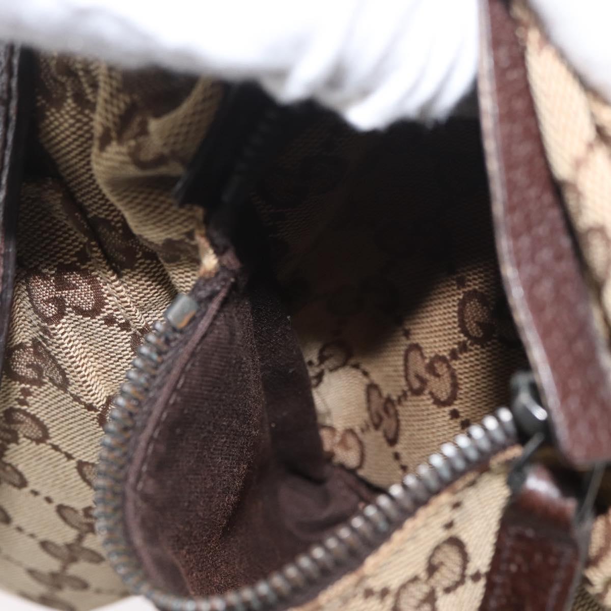 GUCCI GG Canvas Waist bag Beige Silver 28566 Auth ARZ769