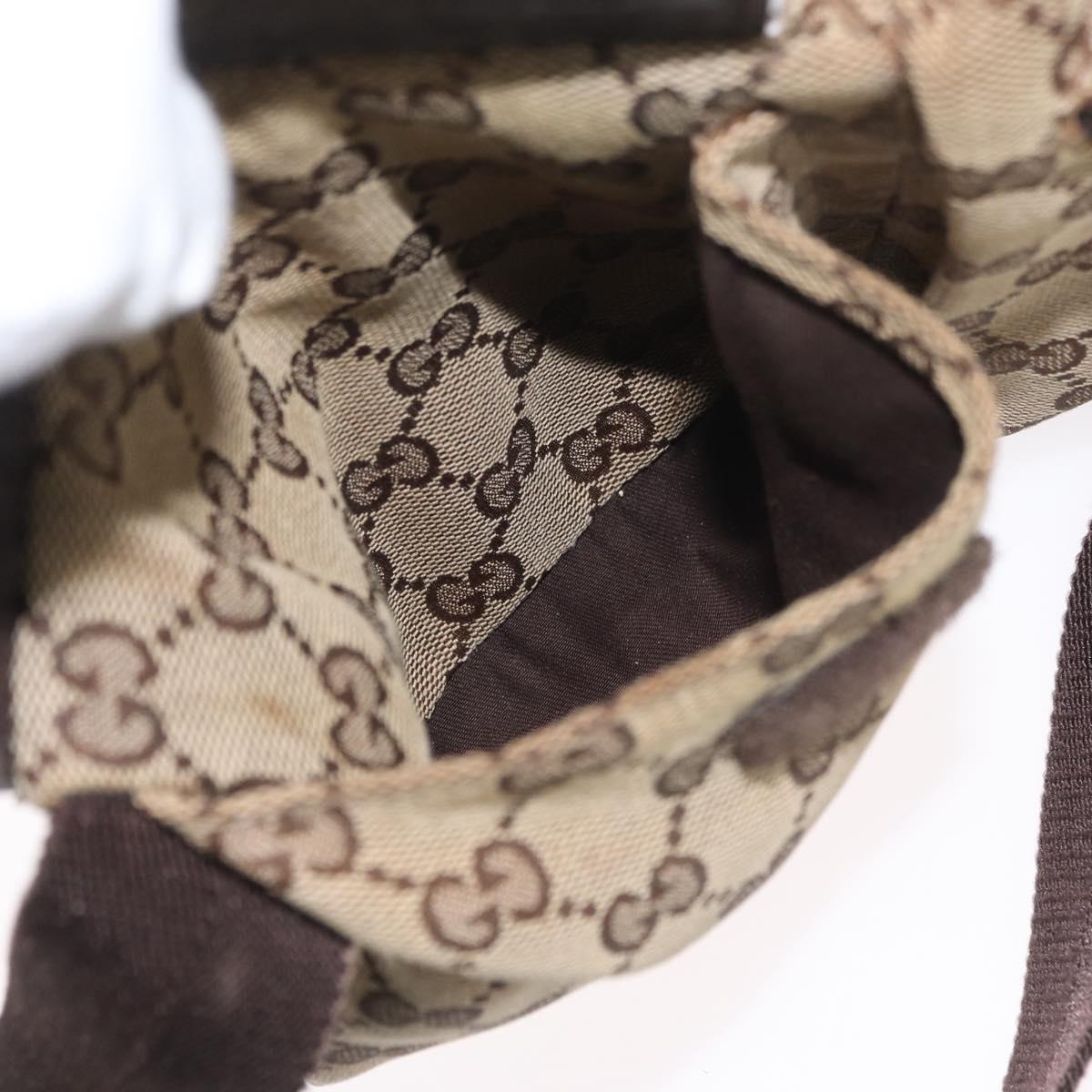 GUCCI GG Canvas Waist bag Beige Silver 28566 Auth ARZ769