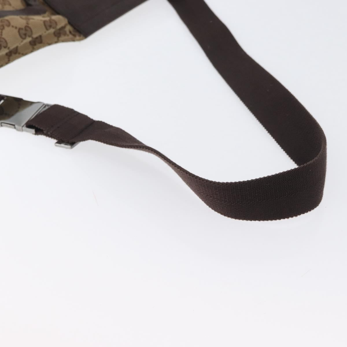 GUCCI GG Canvas Waist bag Beige Silver 28566 Auth ARZ769