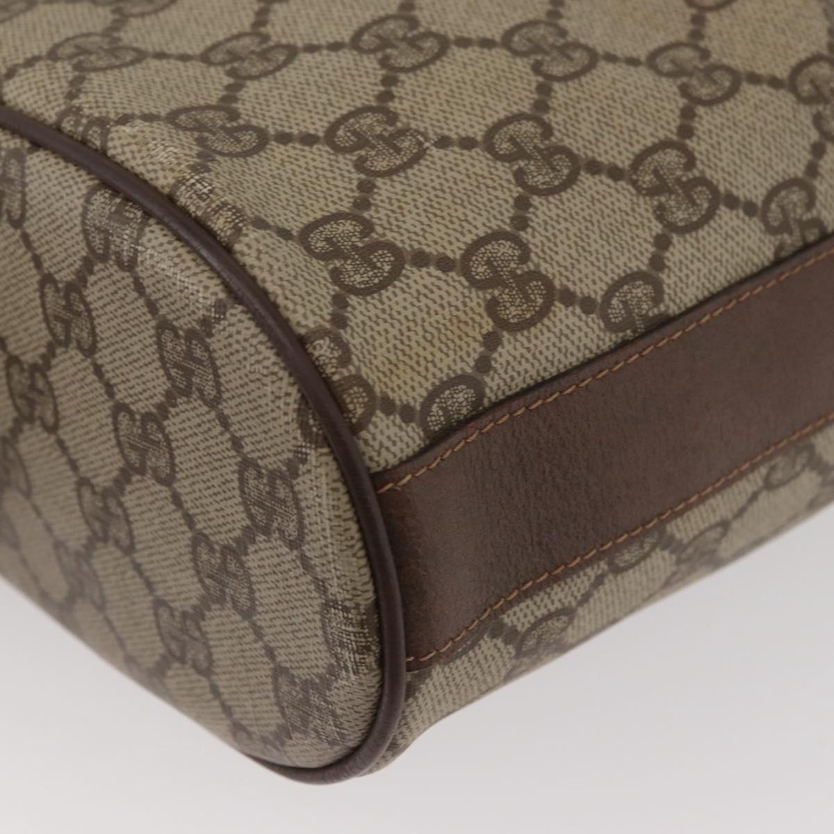 GUCCI GG Supreme Shoulder Bag PVC Beige Gold Auth ARZ789
