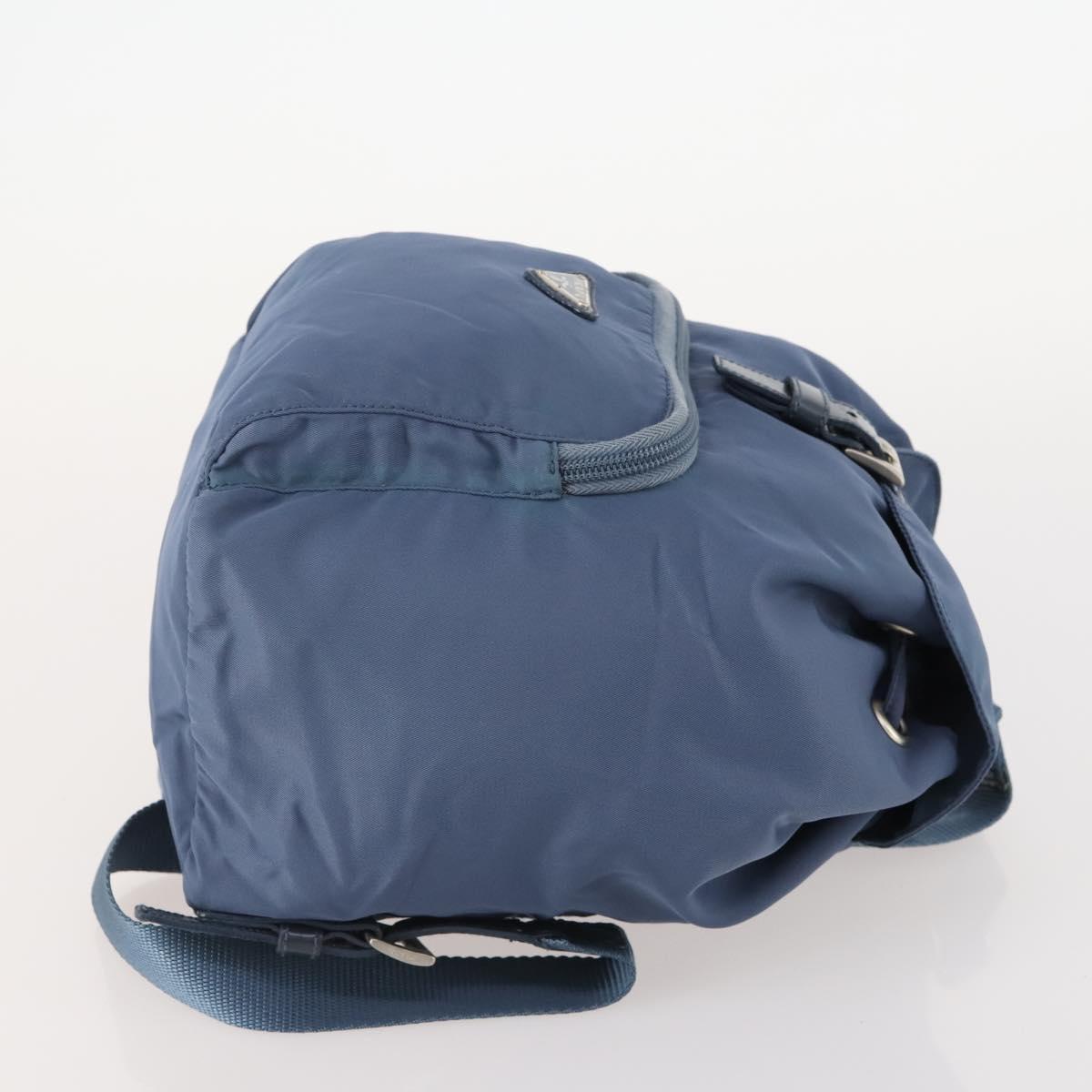 PRADA Backpack Nylon Light Blue Silver Auth ARZ796