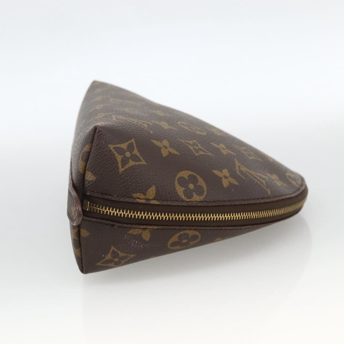 LOUIS VUITTON Monogram Trousse Demi Ronde Cosmetic Pouch M47520 LV Auth ARZ812