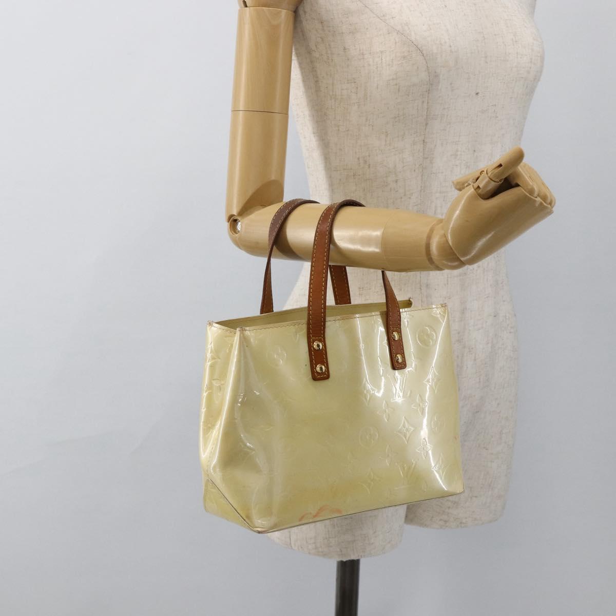 LOUIS VUITTON Monogram Vernis Reade PM Hand Bag Perle M91336 LV Auth ARZ815