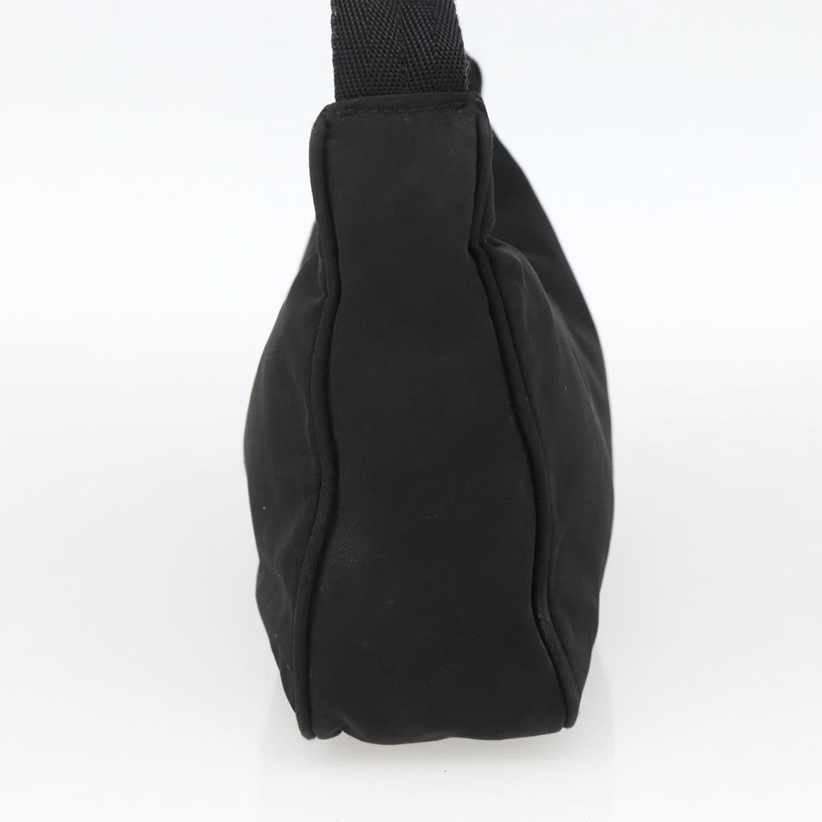 PRADA Hand Pouch Nylon Black Silver Auth ARZ818