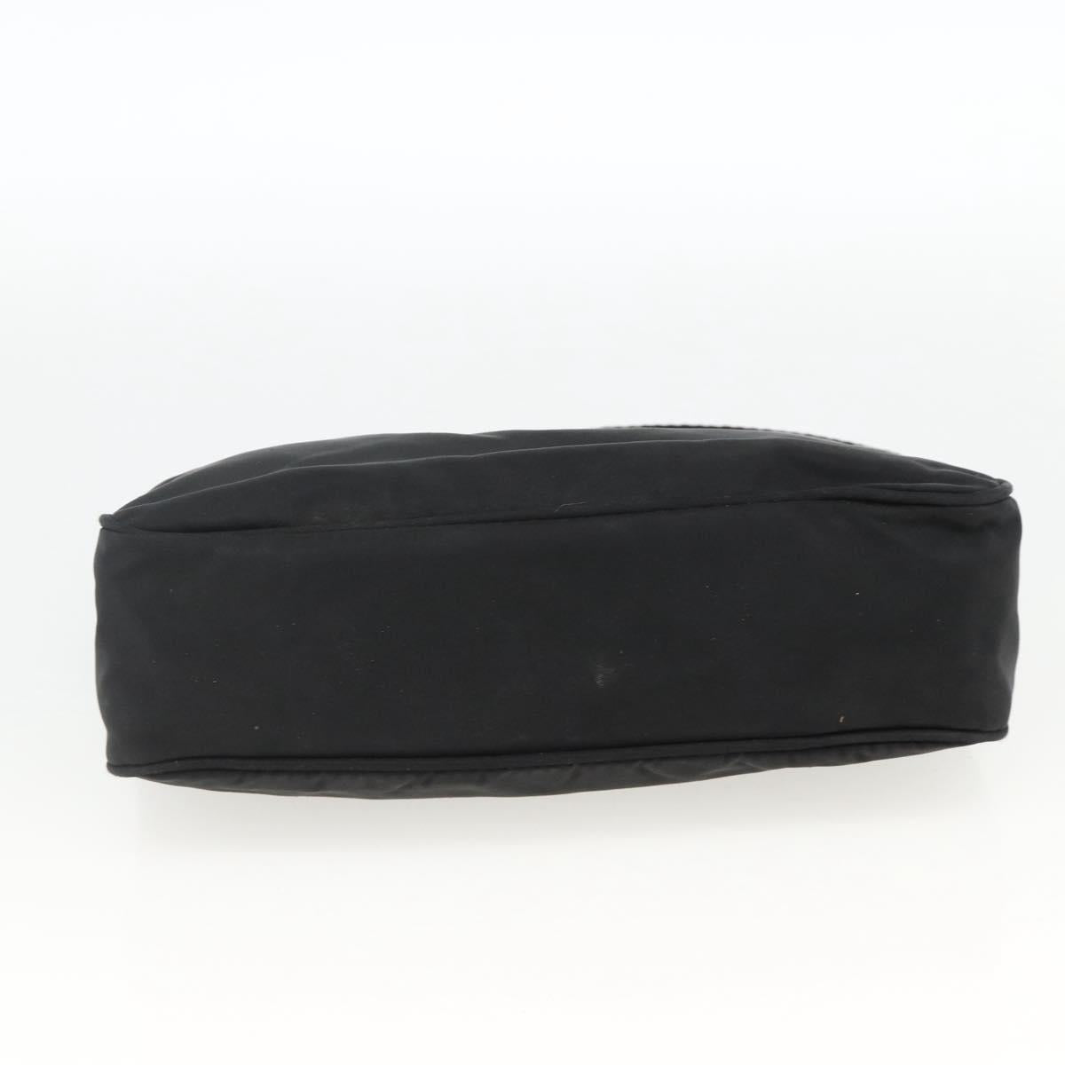 PRADA Hand Pouch Nylon Black Silver Auth ARZ818
