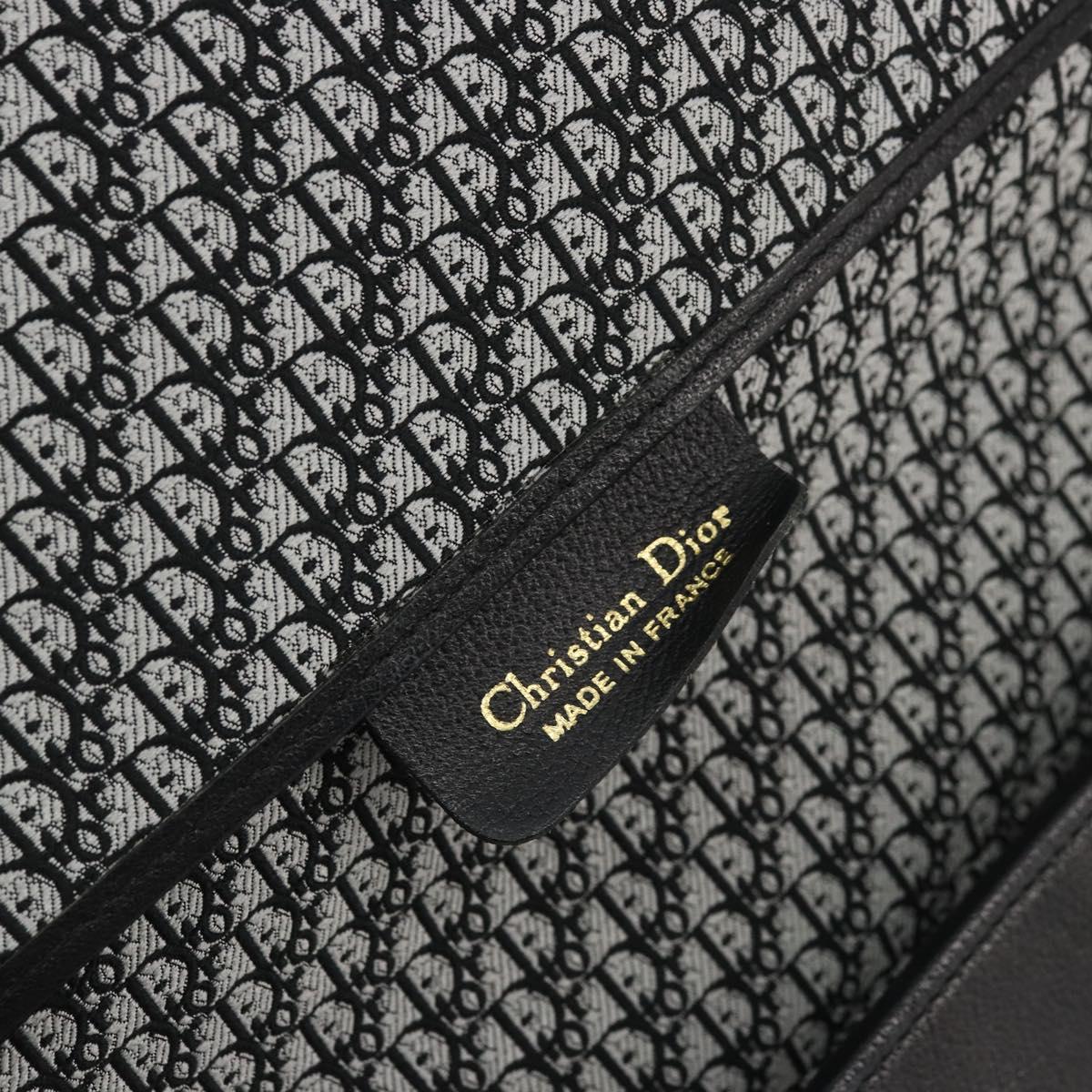 Christian Dior Shoulder Bag Leather Black Gold Auth ARZ819
