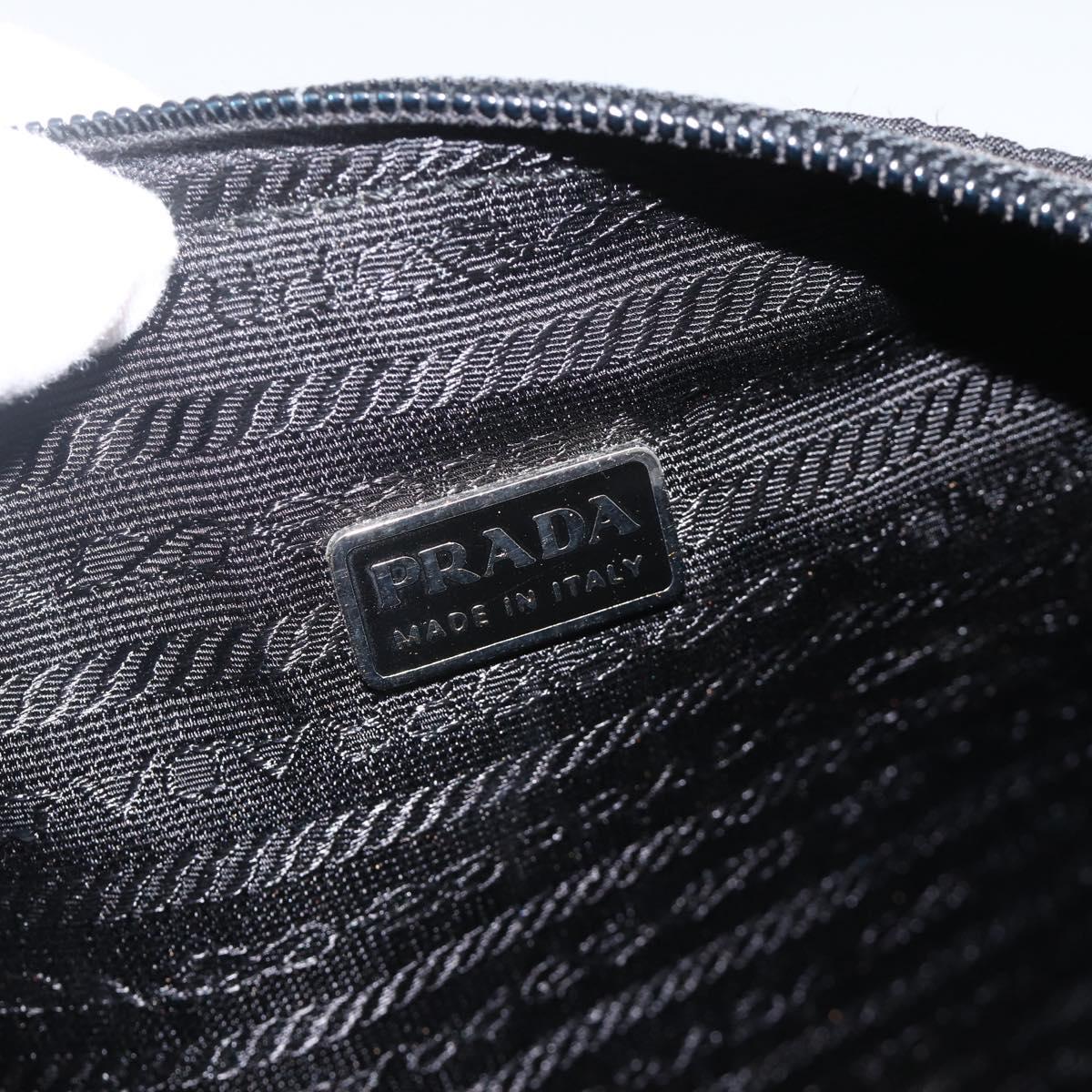 PRADA Pouch Nylon Black Silver Auth ARZ823A