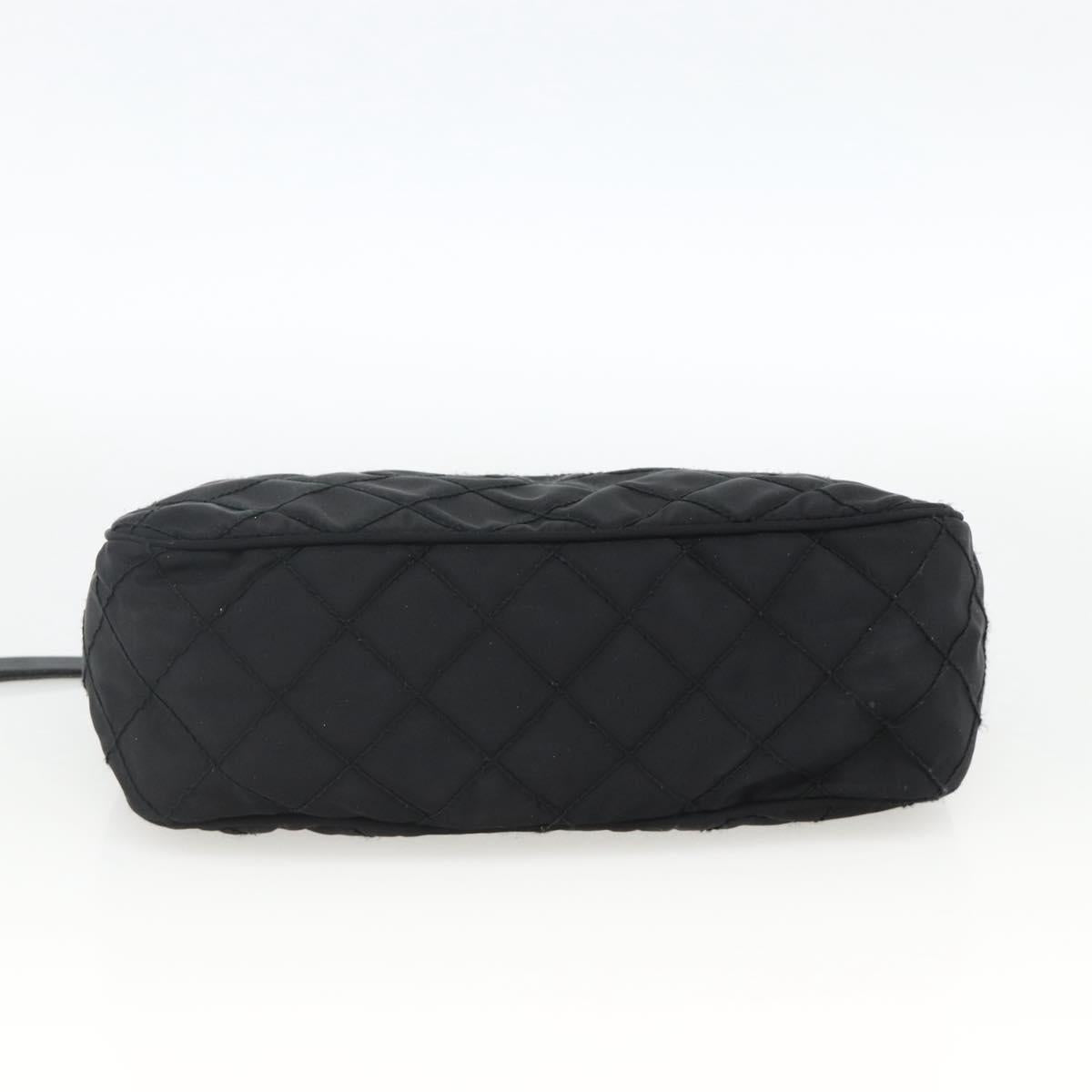 PRADA Pouch Nylon Black Silver Auth ARZ823A