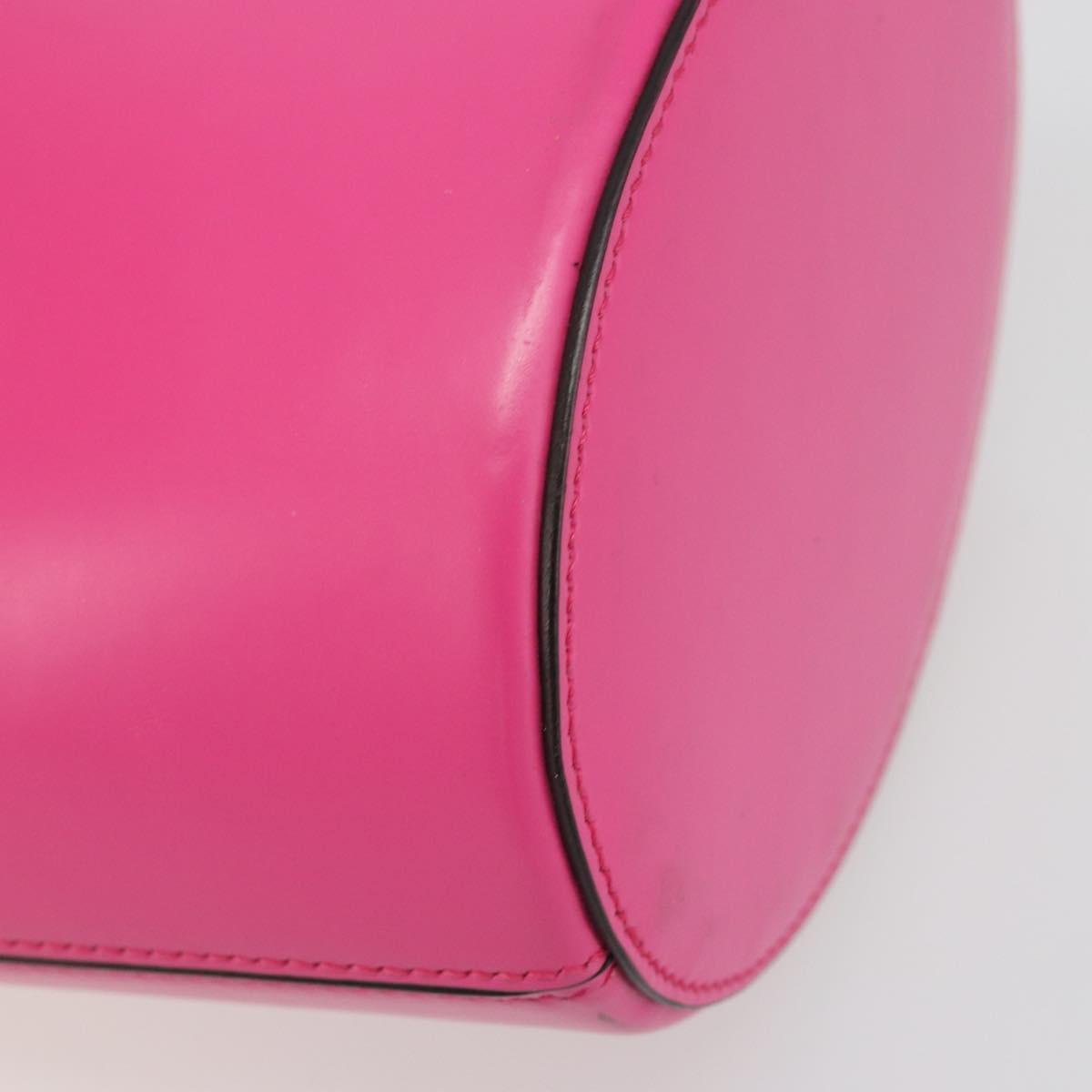 Salvatore Ferragamo Gancini Shoulder Bag Leather Pink Gold Auth ARZ836A