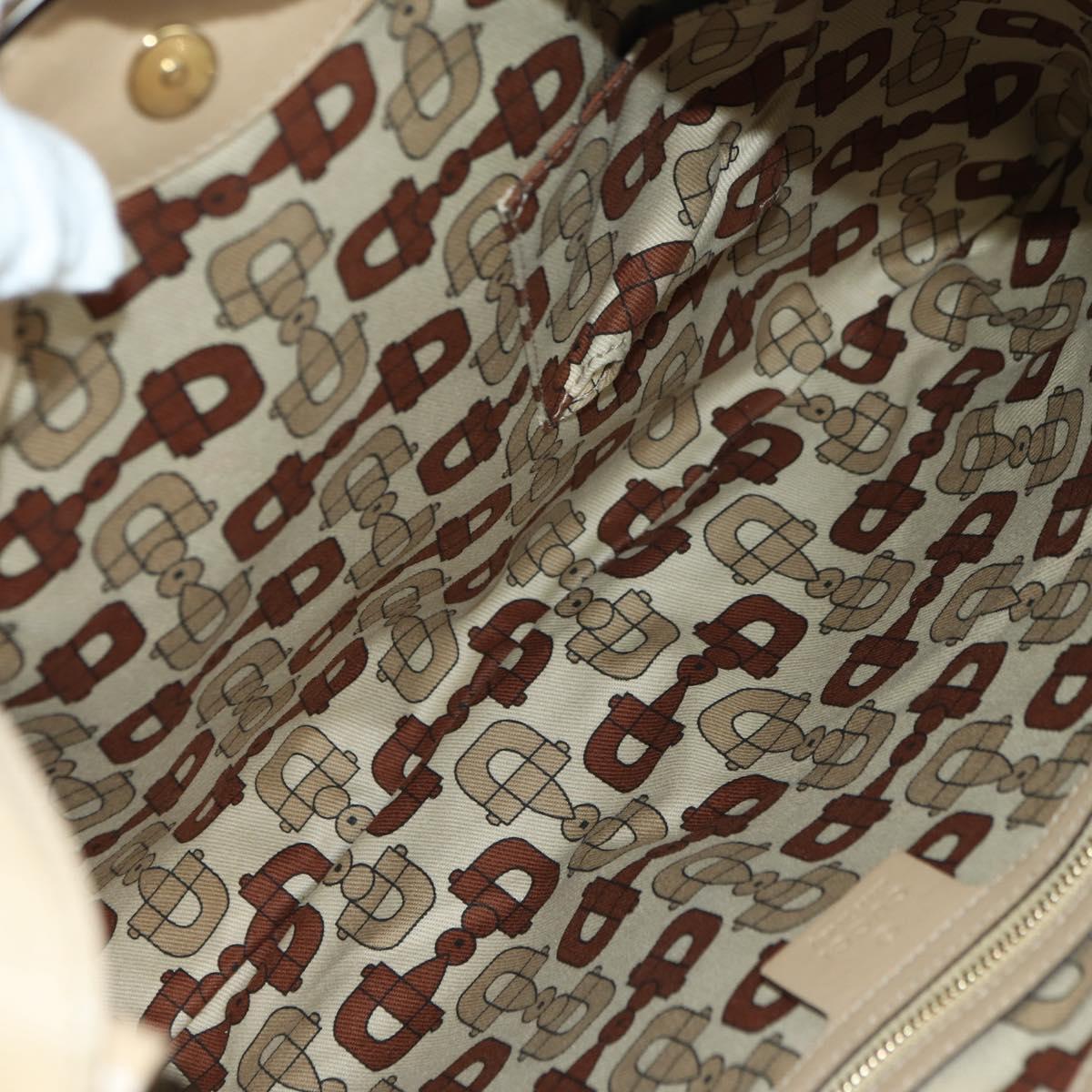 GUCCI GG Canvas Guccissima Shoulder Bag Leather Beige Gold 162740 Auth ARZ847V