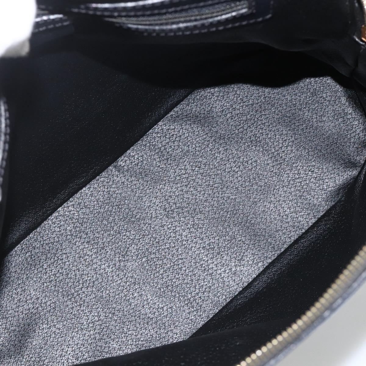 CELINE Macadam Canvas Hand Bag PVC Leather 2way Black Gold Auth ARZ869A