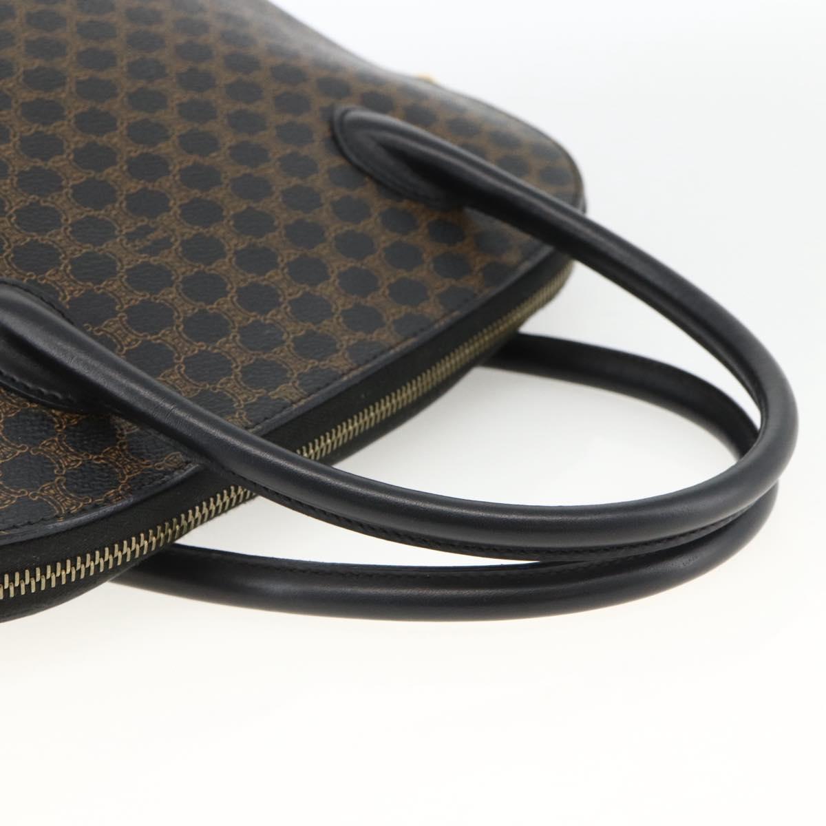 CELINE Macadam Canvas Hand Bag PVC Leather 2way Black Gold Auth ARZ869A