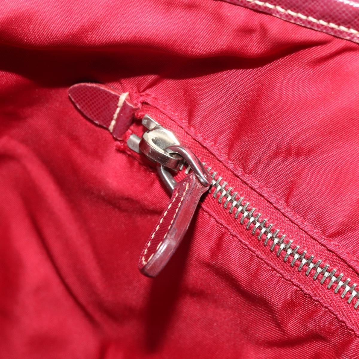 PRADA Tote Bag Nylon Pink Silver Auth ARZ877