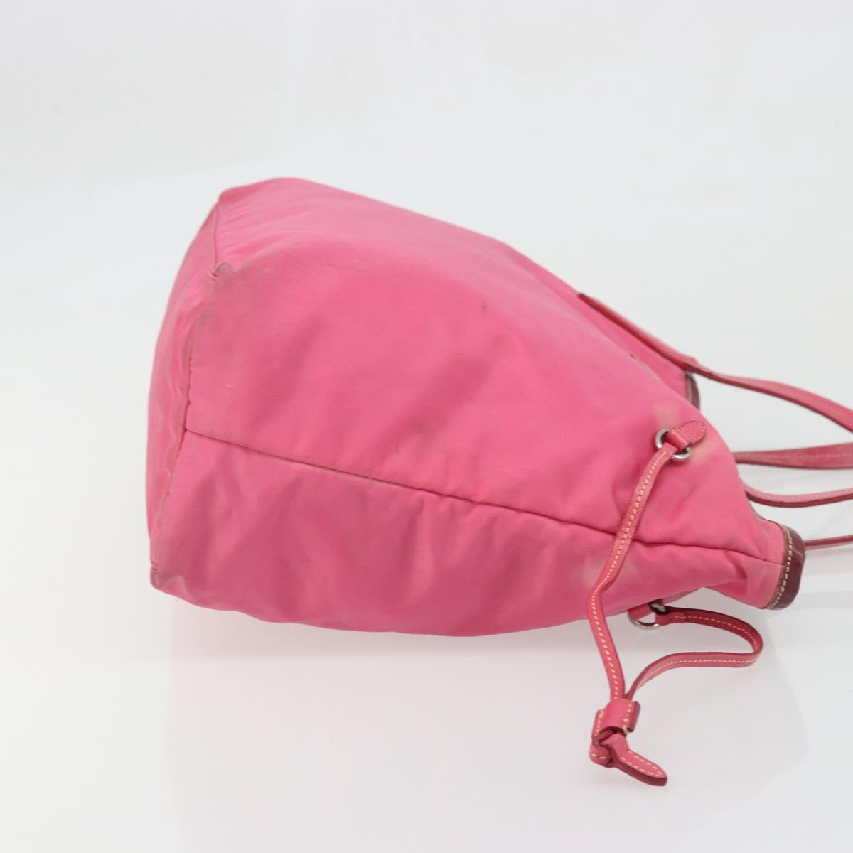 PRADA Tote Bag Nylon Pink Silver Auth ARZ877