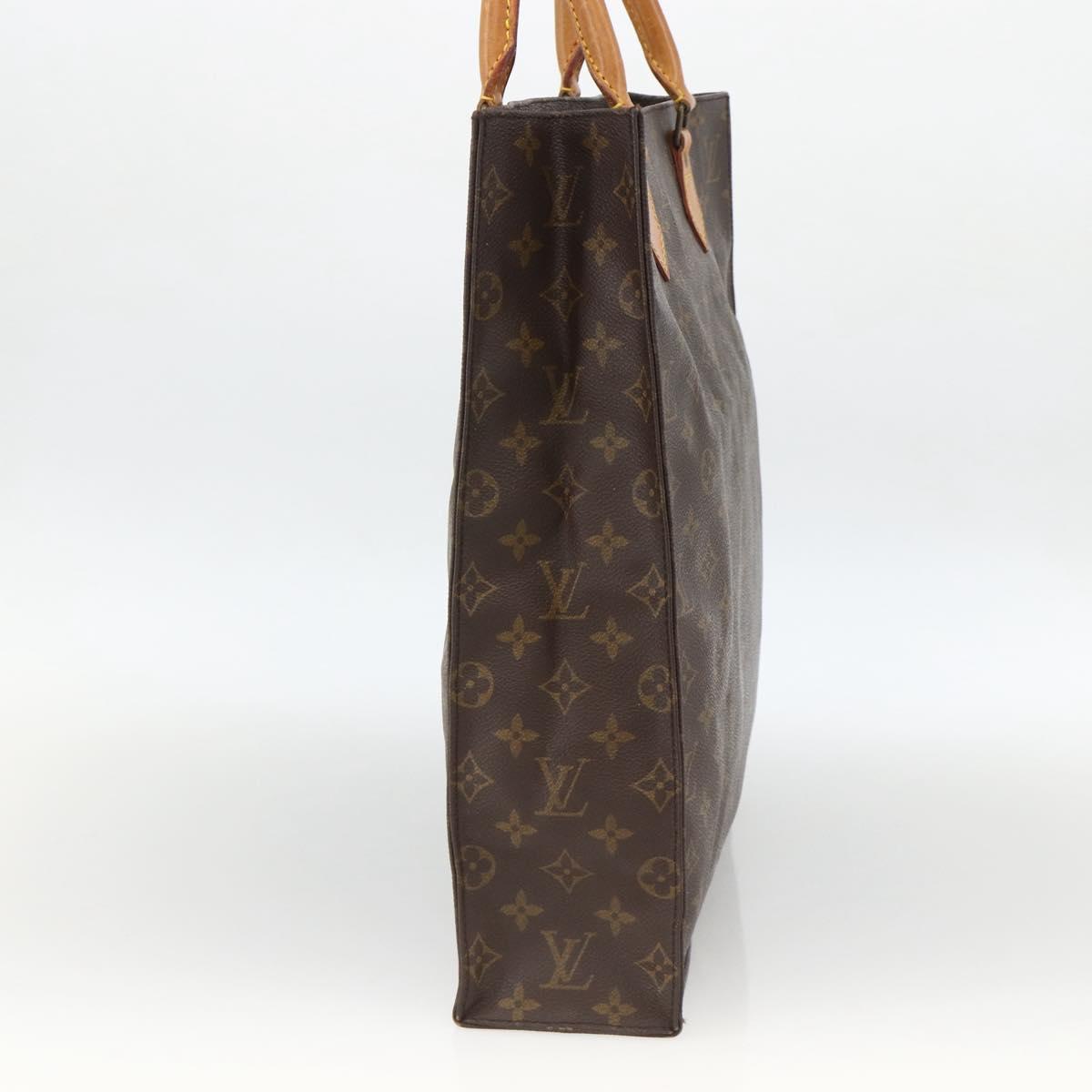 LOUIS VUITTON Monogram Sac Plat Hand Bag M51140 LV Auth ARZ886