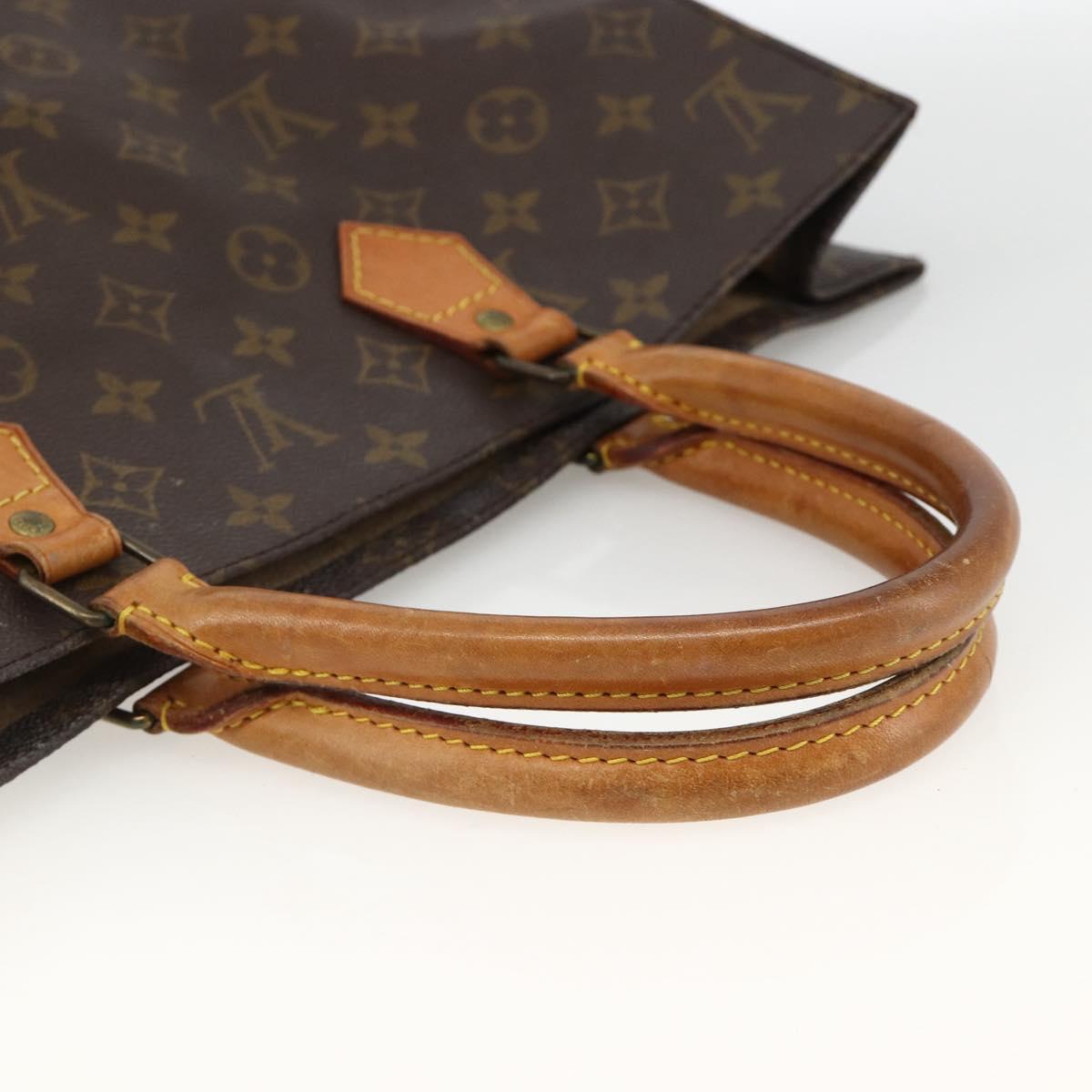 LOUIS VUITTON Monogram Sac Plat Hand Bag M51140 LV Auth ARZ886