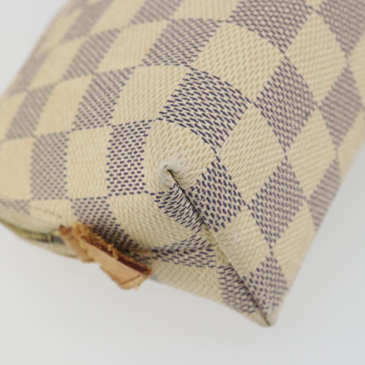 LOUIS VUITTON Damier Azur Pochette Cosmetic PM Pouch N60024 LV Auth ARZ890