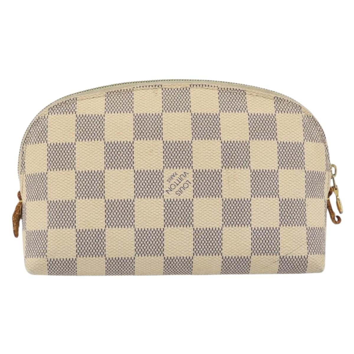 LOUIS VUITTON Damier Azur Pochette Cosmetic PM Pouch N60024 LV Auth ARZ890