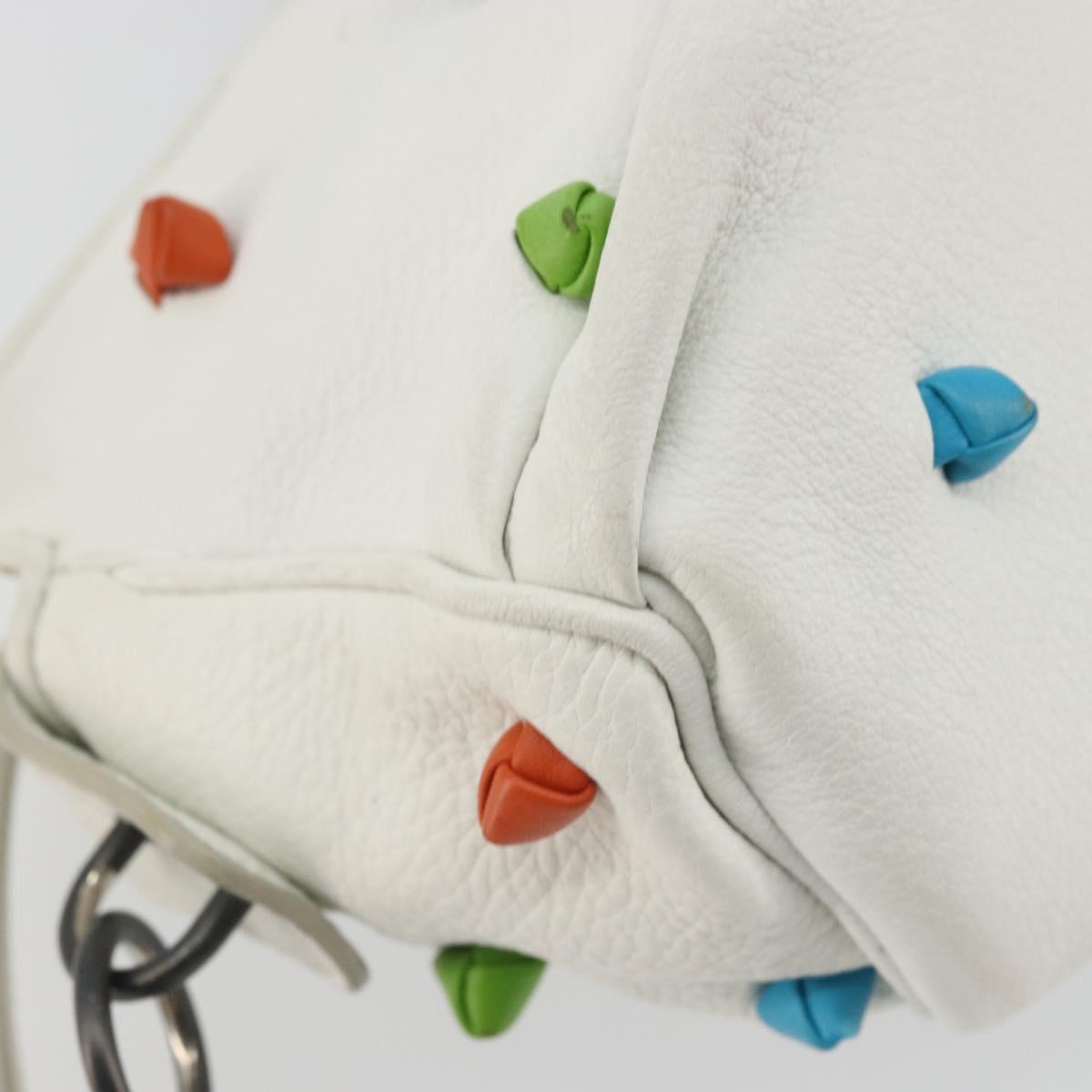 BOTTEGA VENETA Shoulder Bag Leather White Auth ARZ893A