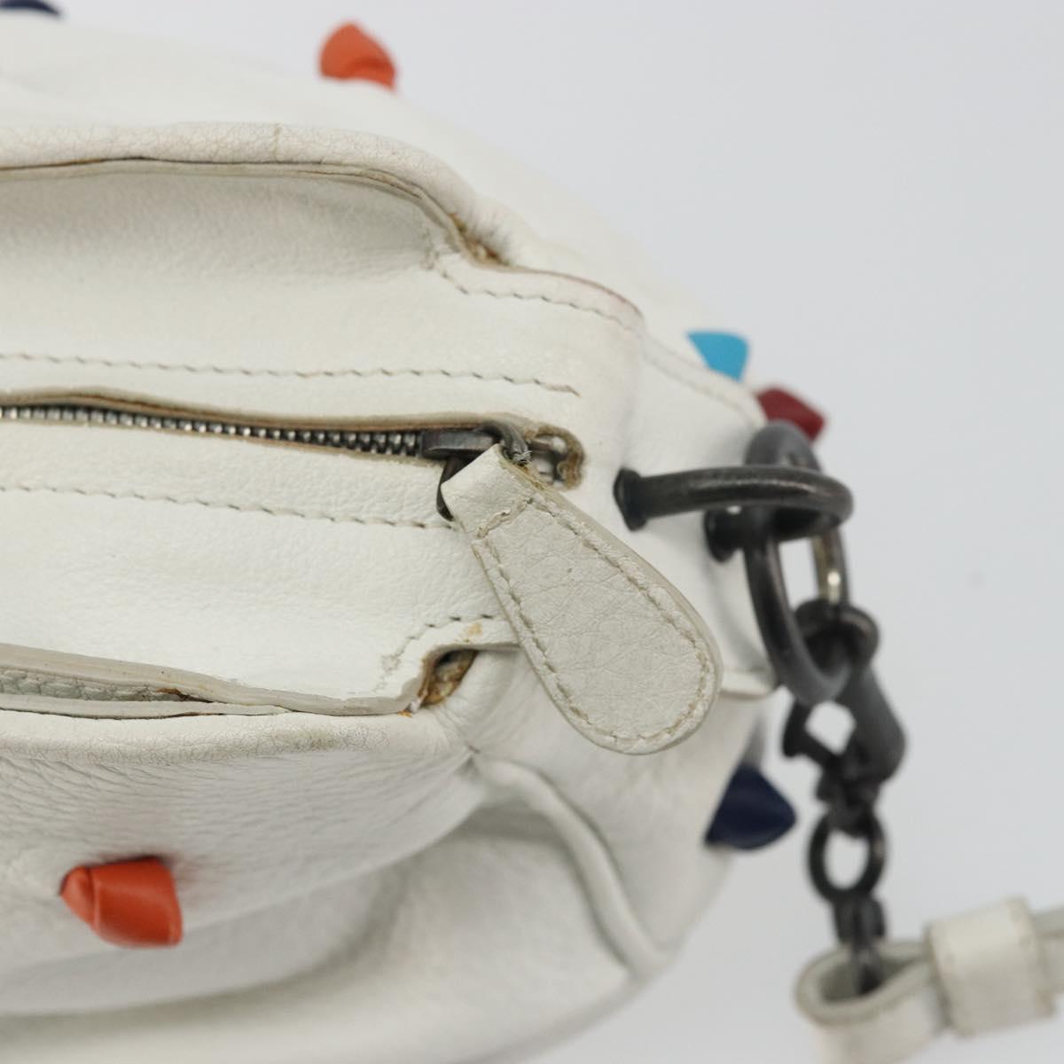 BOTTEGA VENETA Shoulder Bag Leather White Auth ARZ893A