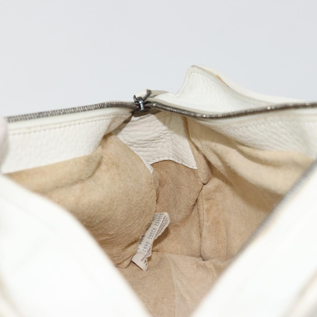 BOTTEGA VENETA Shoulder Bag Leather White Auth ARZ893A