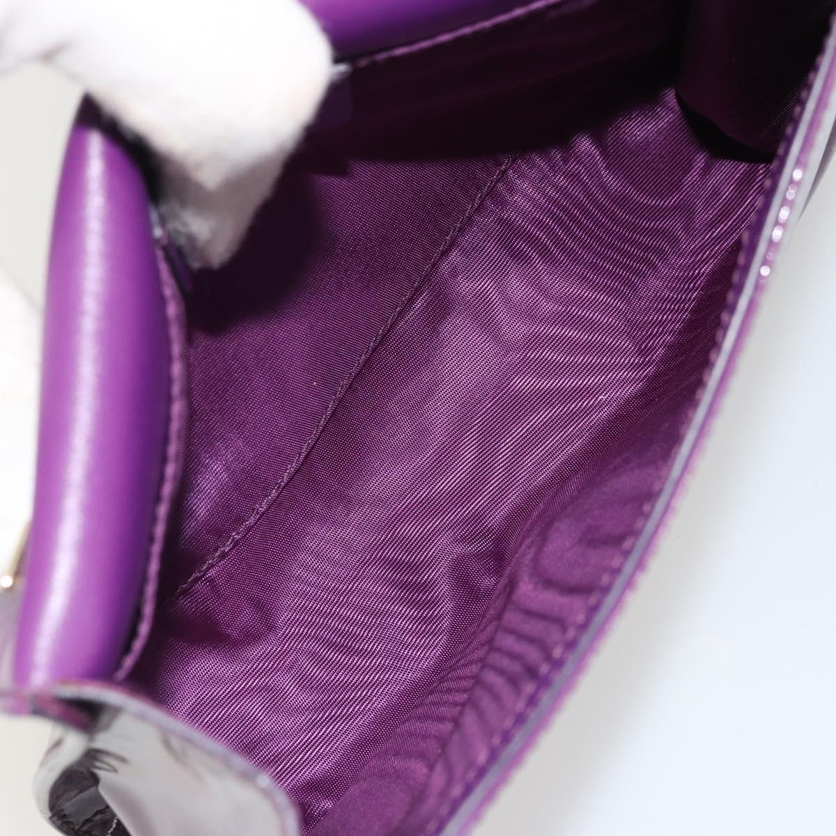 Salvatore Ferragamo Vala Chain Bag Patent leather Purple Gold Auth ARZ899