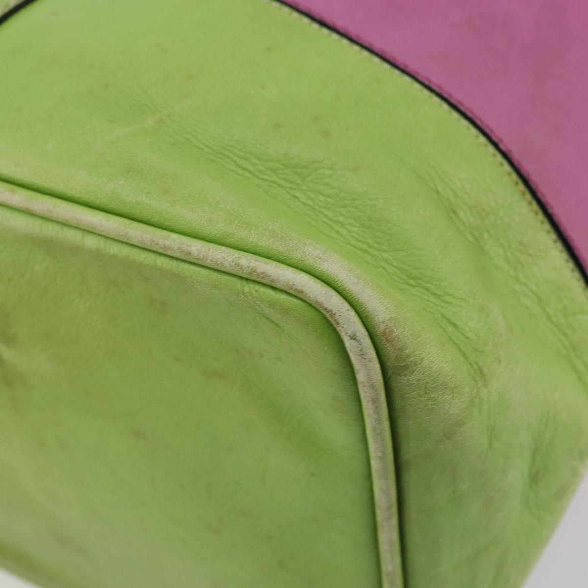 CELINE Shoulder Bag Leather Multicolor Silver Auth ARZ906