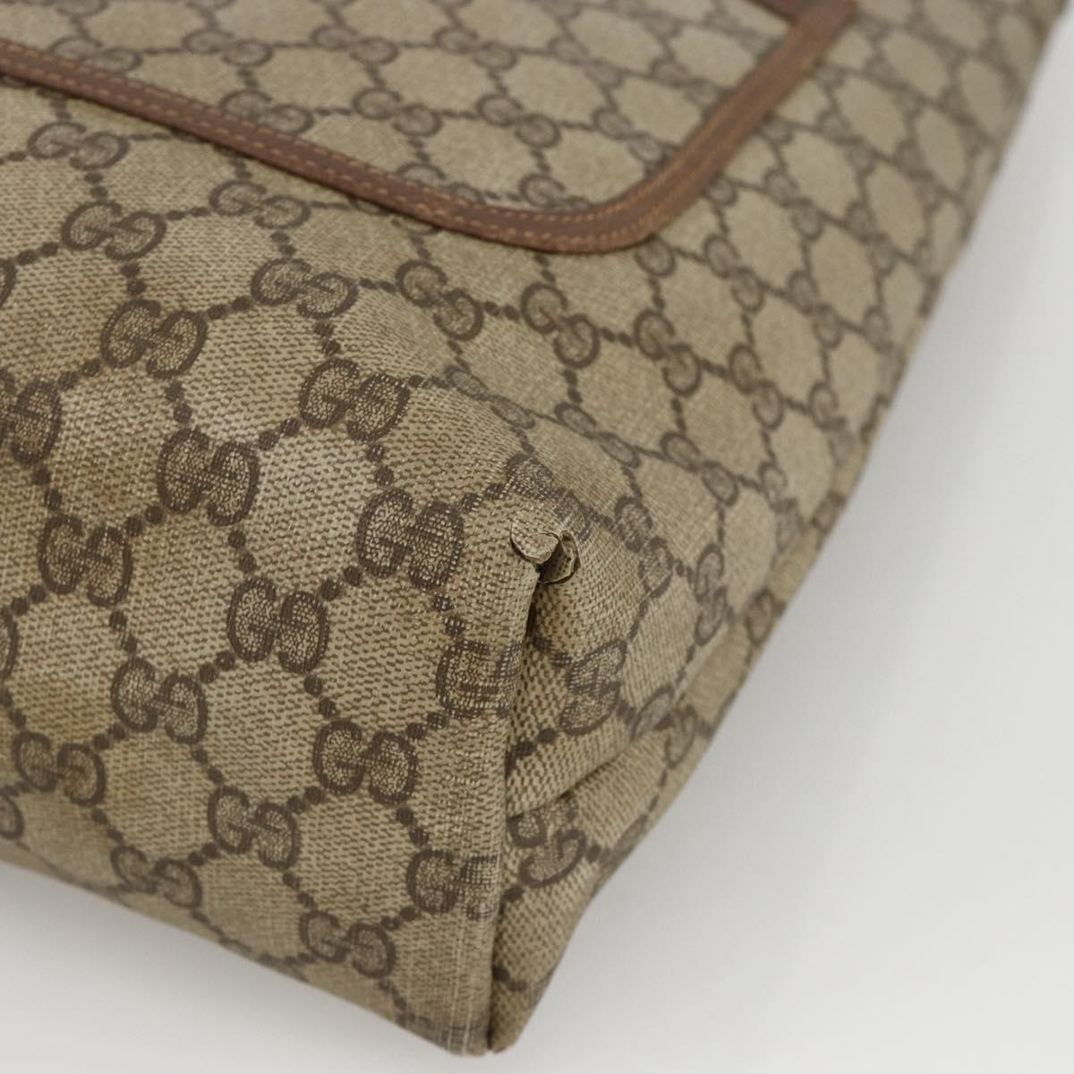 GUCCI GG Supreme Web Sherry Line Tote Bag PVC Beige Red 89 02 003 Auth ARZ909