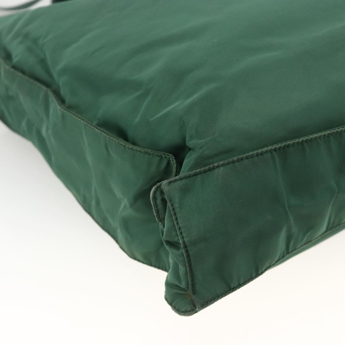 PRADA Tote Bag Nylon Green Silver Auth ARZ913A