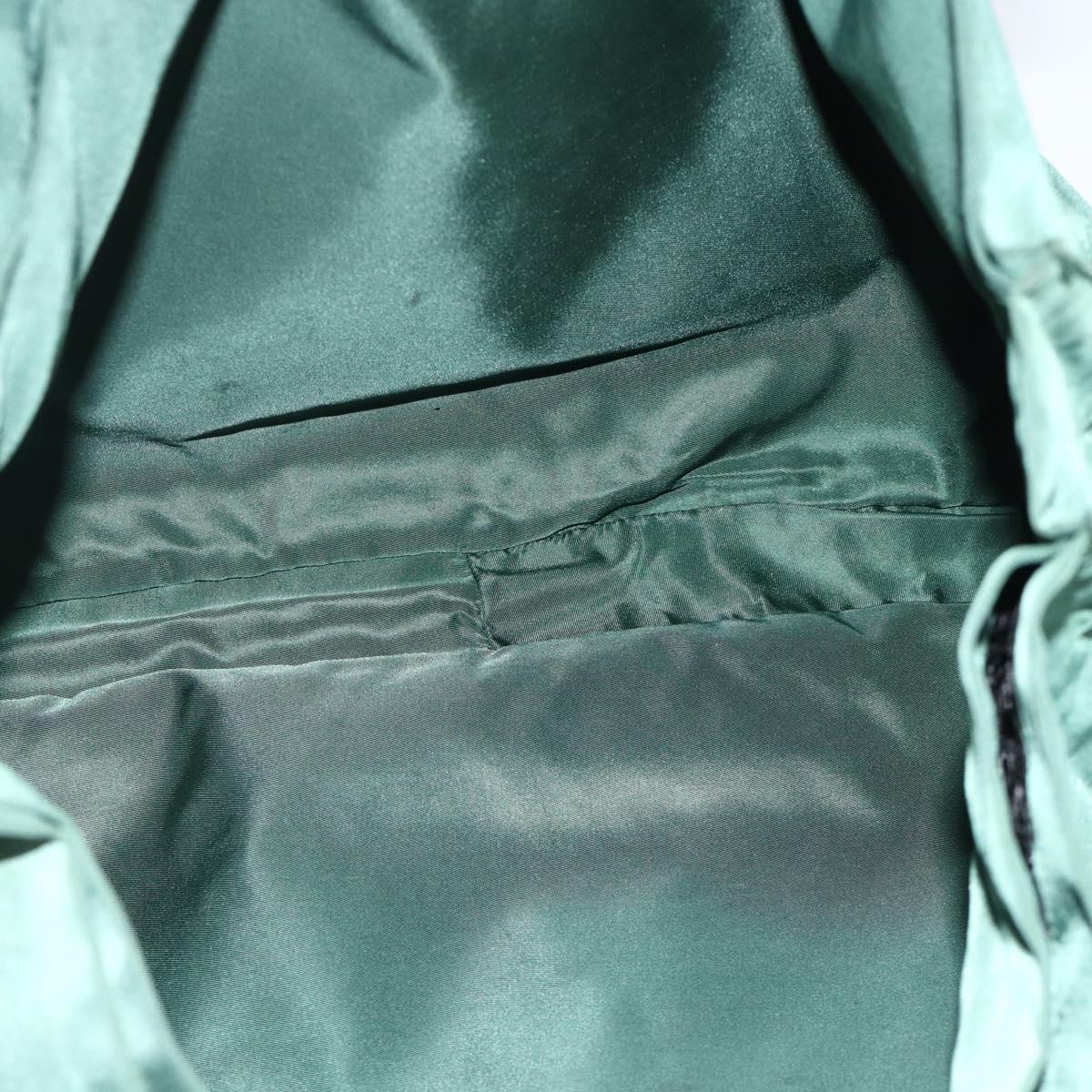 PRADA Tote Bag Nylon Green Silver Auth ARZ913A