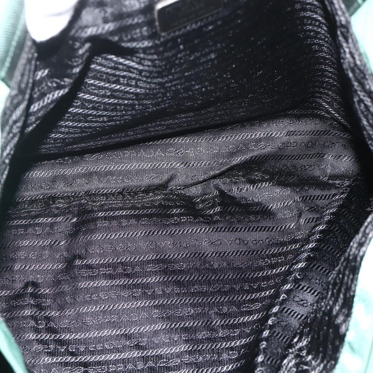 PRADA Tote Bag Nylon Green Silver Auth ARZ913A
