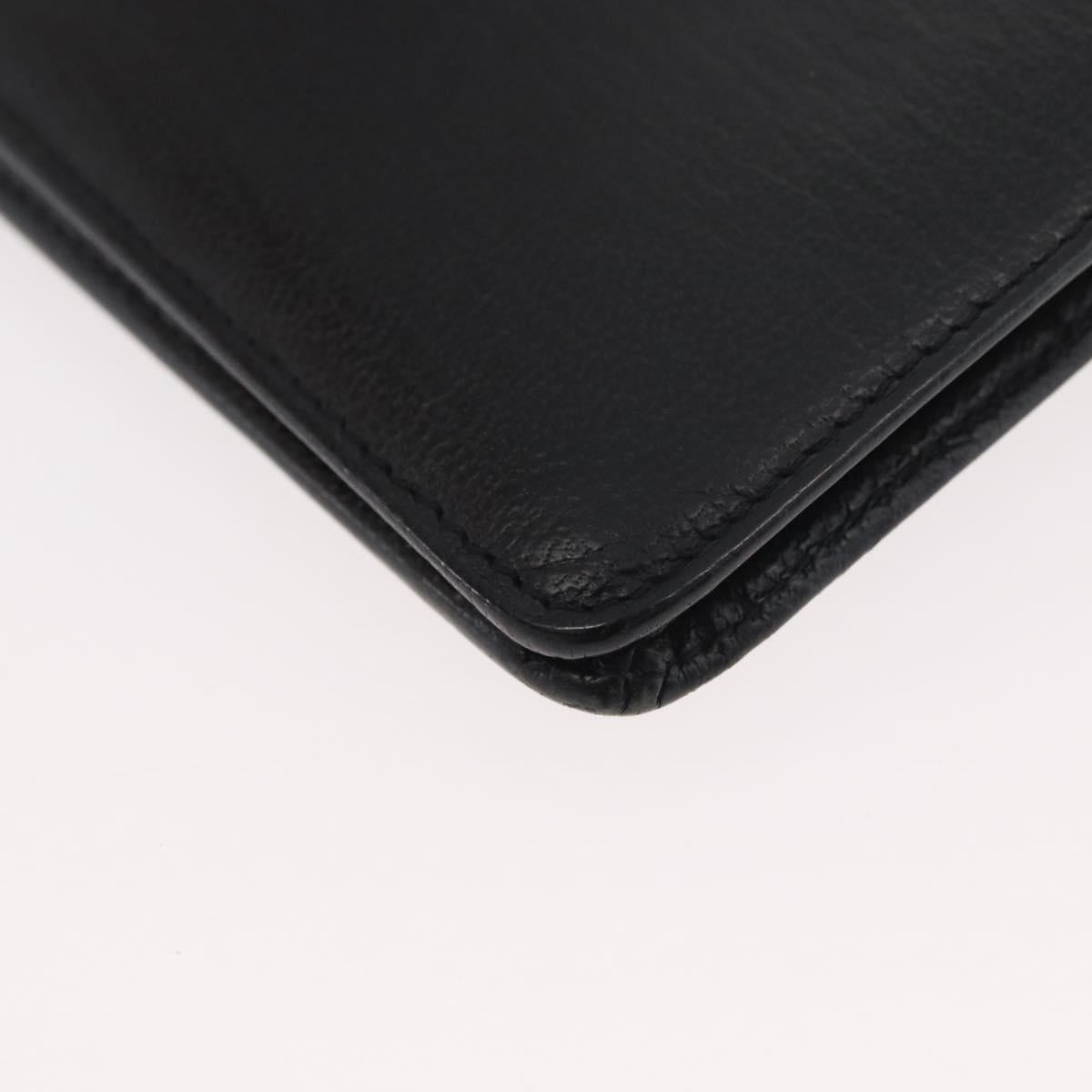 CHANEL COCO Mark Long Wallet Leather Black CC Auth ARZ921
