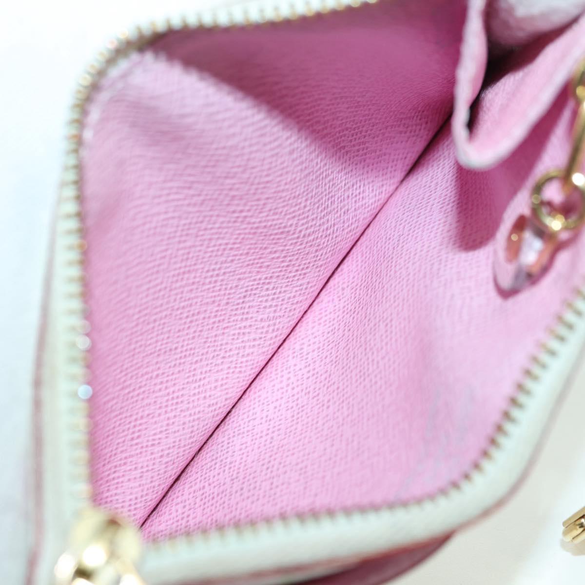 LOUIS VUITTON Multicolor Pochette Cles NM Coin Purse White M93734 Auth ARZ924V