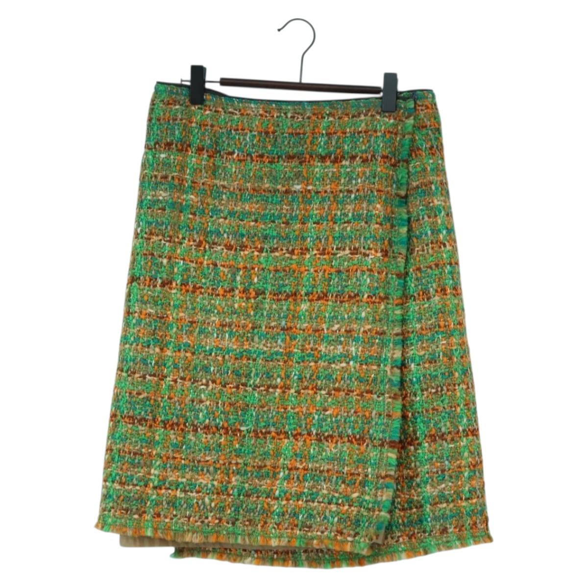 PRADA Sports Skirt Tweed 40 Multicolor CC Auth ARZ928A