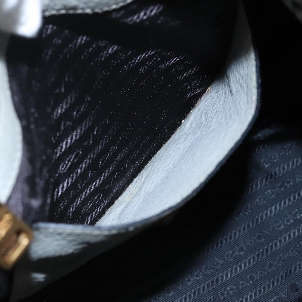 PRADA Hand Bag Leather 2way Gray Auth BA005