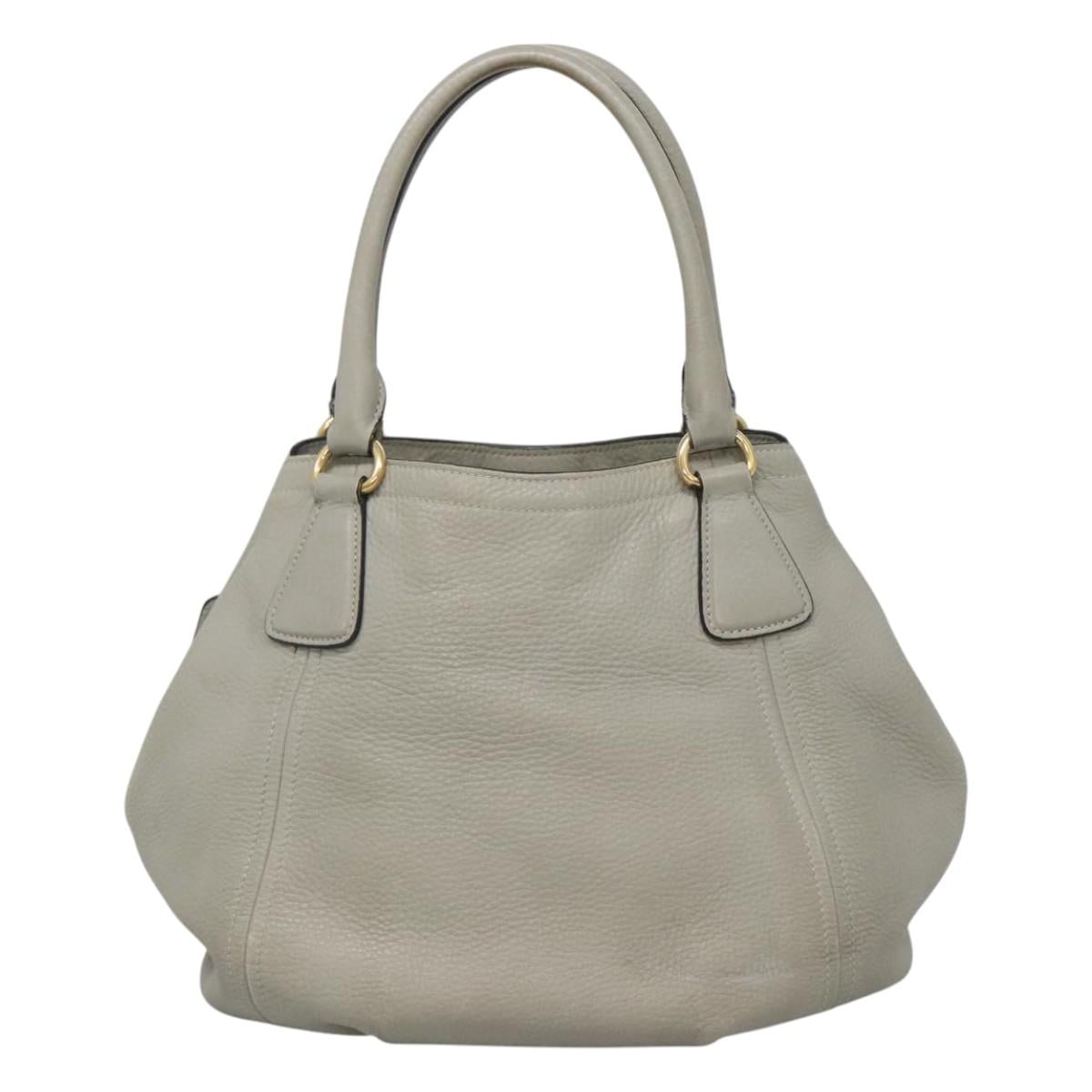 PRADA Hand Bag Leather 2way Gray Auth BA005