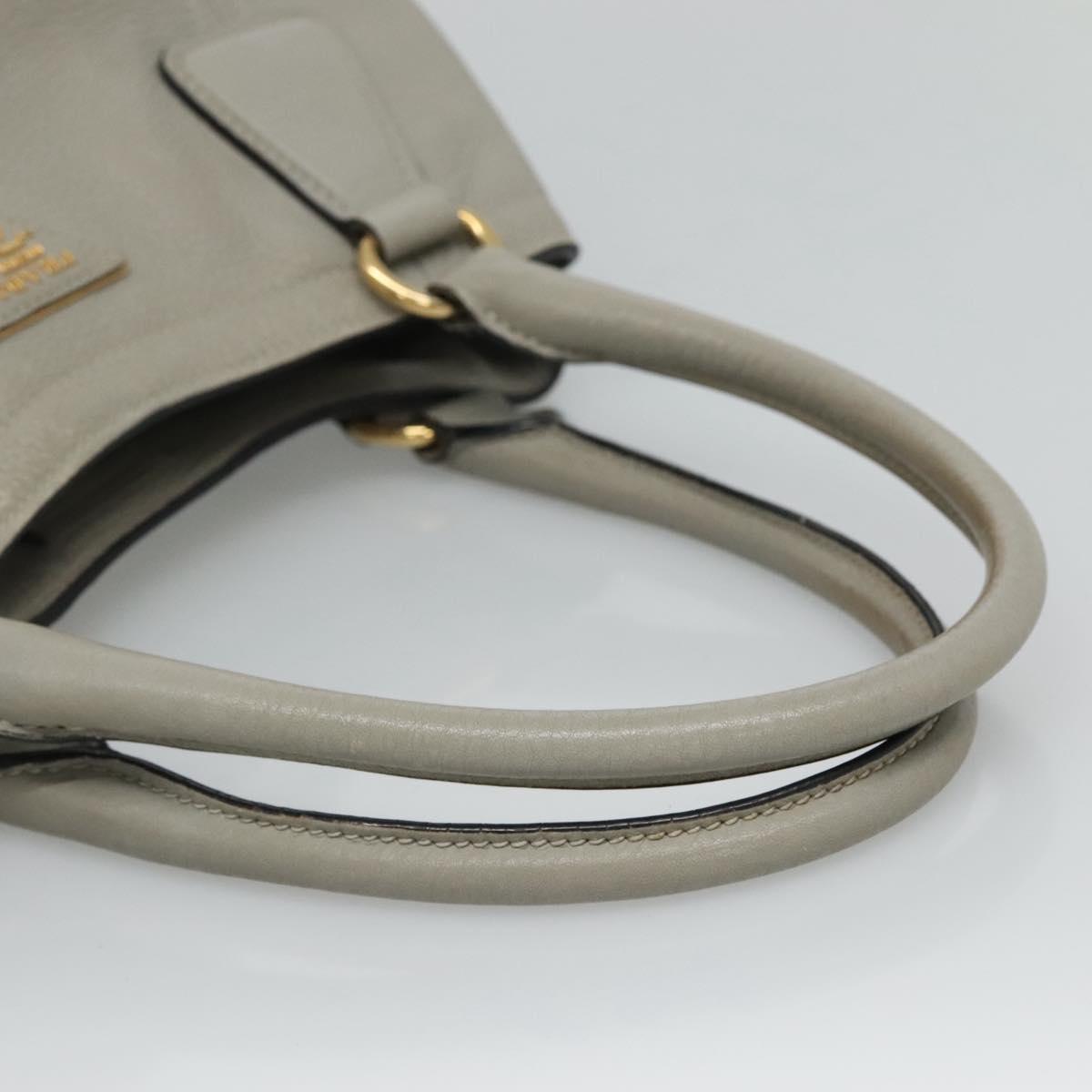 PRADA Hand Bag Leather 2way Gray Auth BA005
