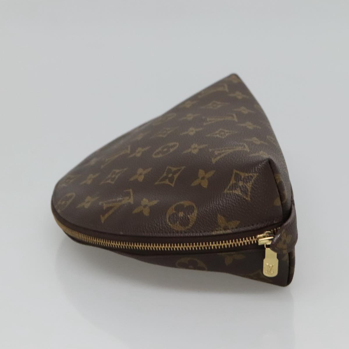 LOUIS VUITTON Monogram Trousse Demi Ronde Cosmetic Pouch M47520 LV Auth BA014