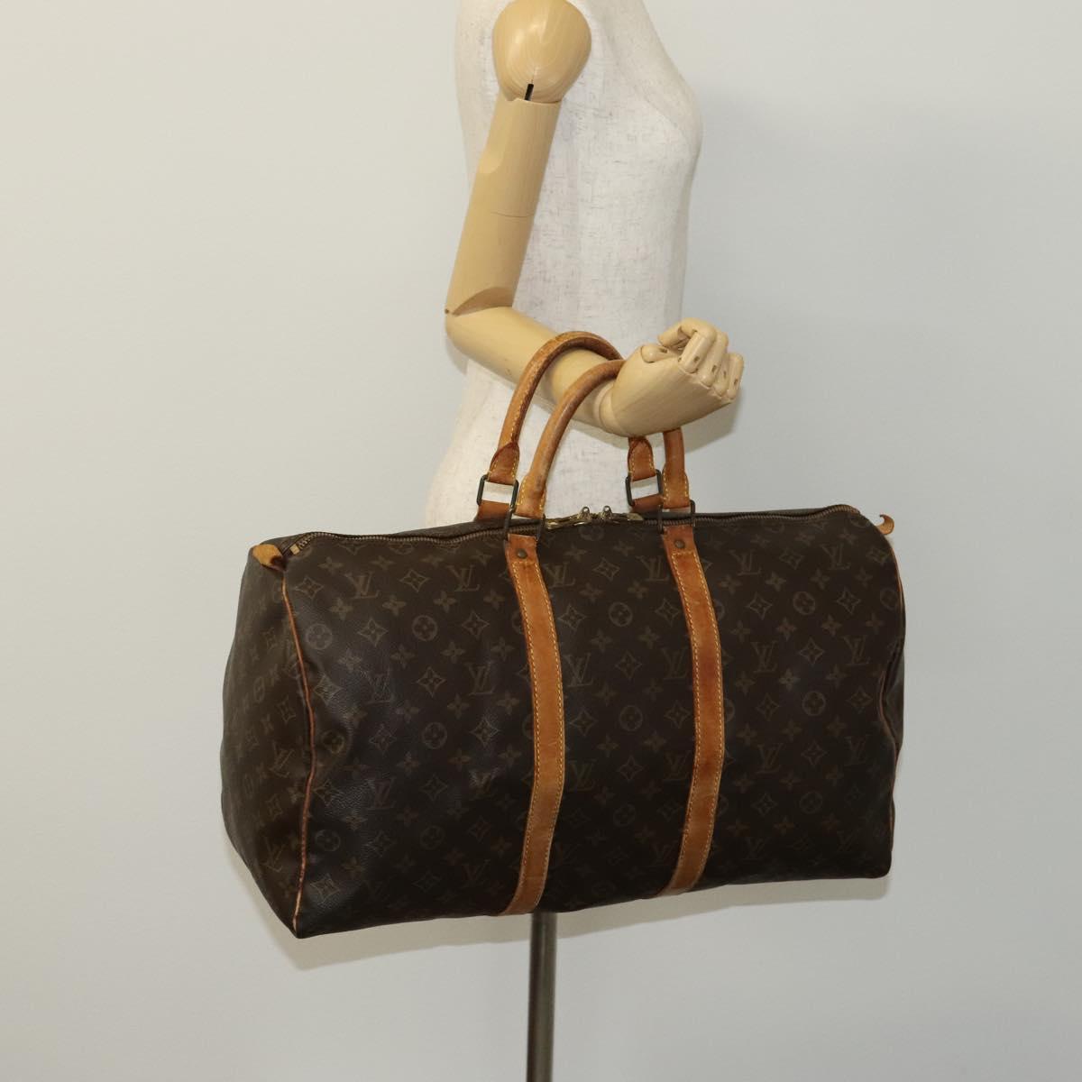 LOUIS VUITTON Monogram Keepall 50 Boston Bag M41426 LV Auth BA019