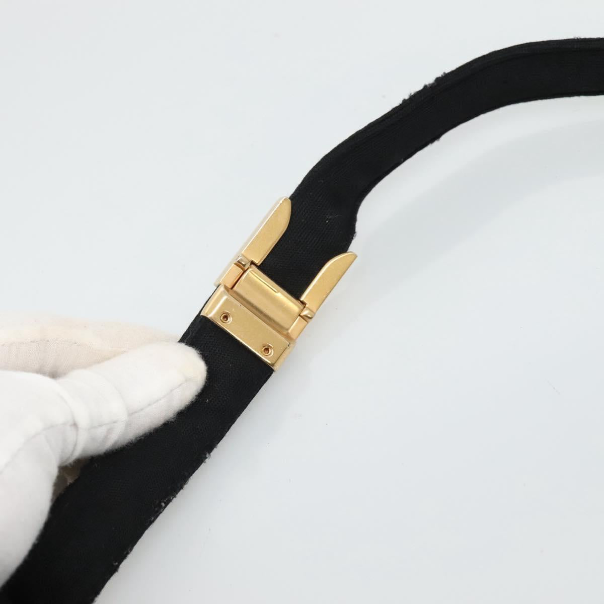 CHANEL Choco Bar line Shoulder Bag Canvas Black CC Auth BA034